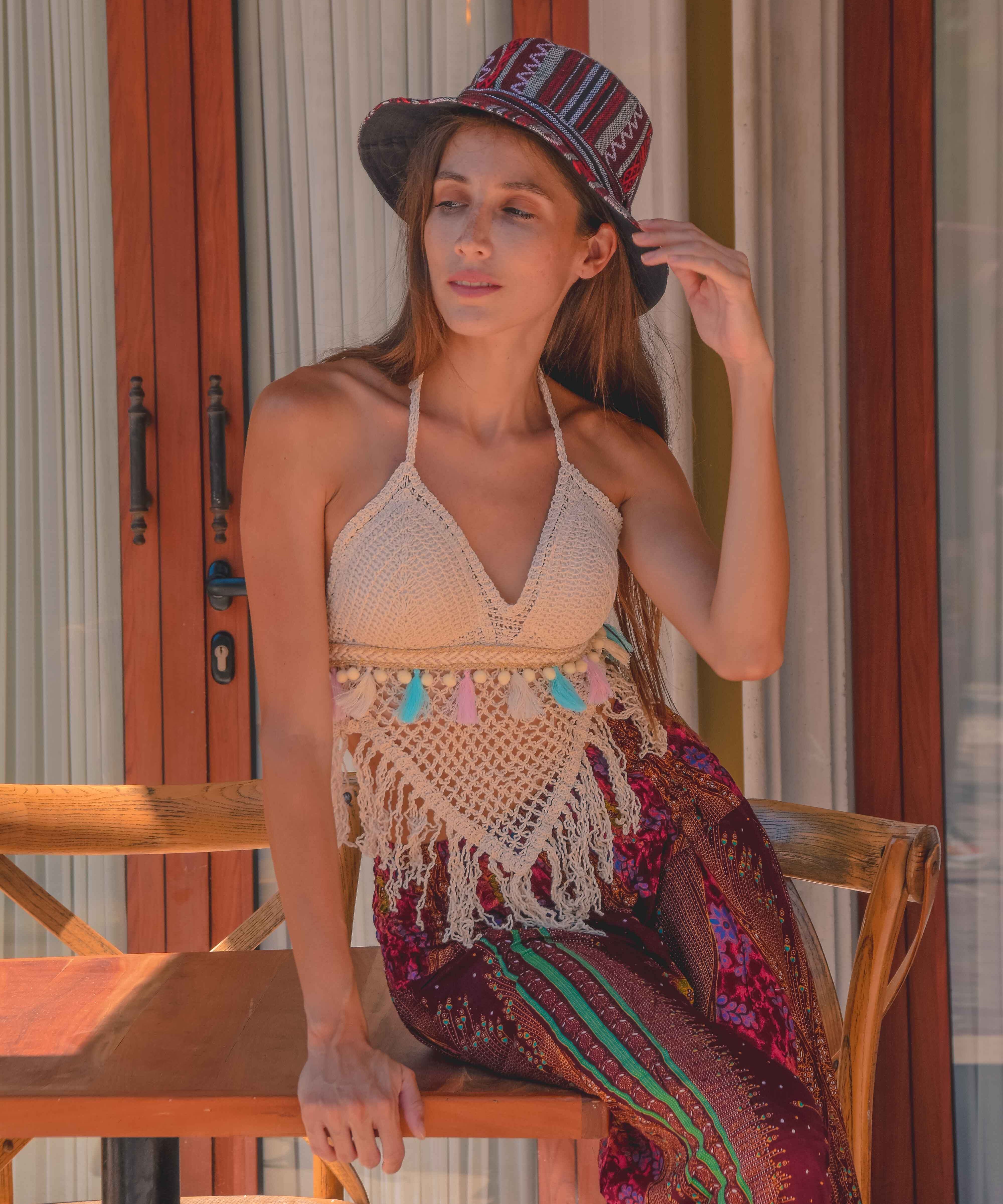 BORA TOP Elepanta Crochet Tops - Buy Today Elephant Pants Jewelry And Bohemian Clothes Handmade In Thailand Help To Save The Elephants FairTrade And Vegan