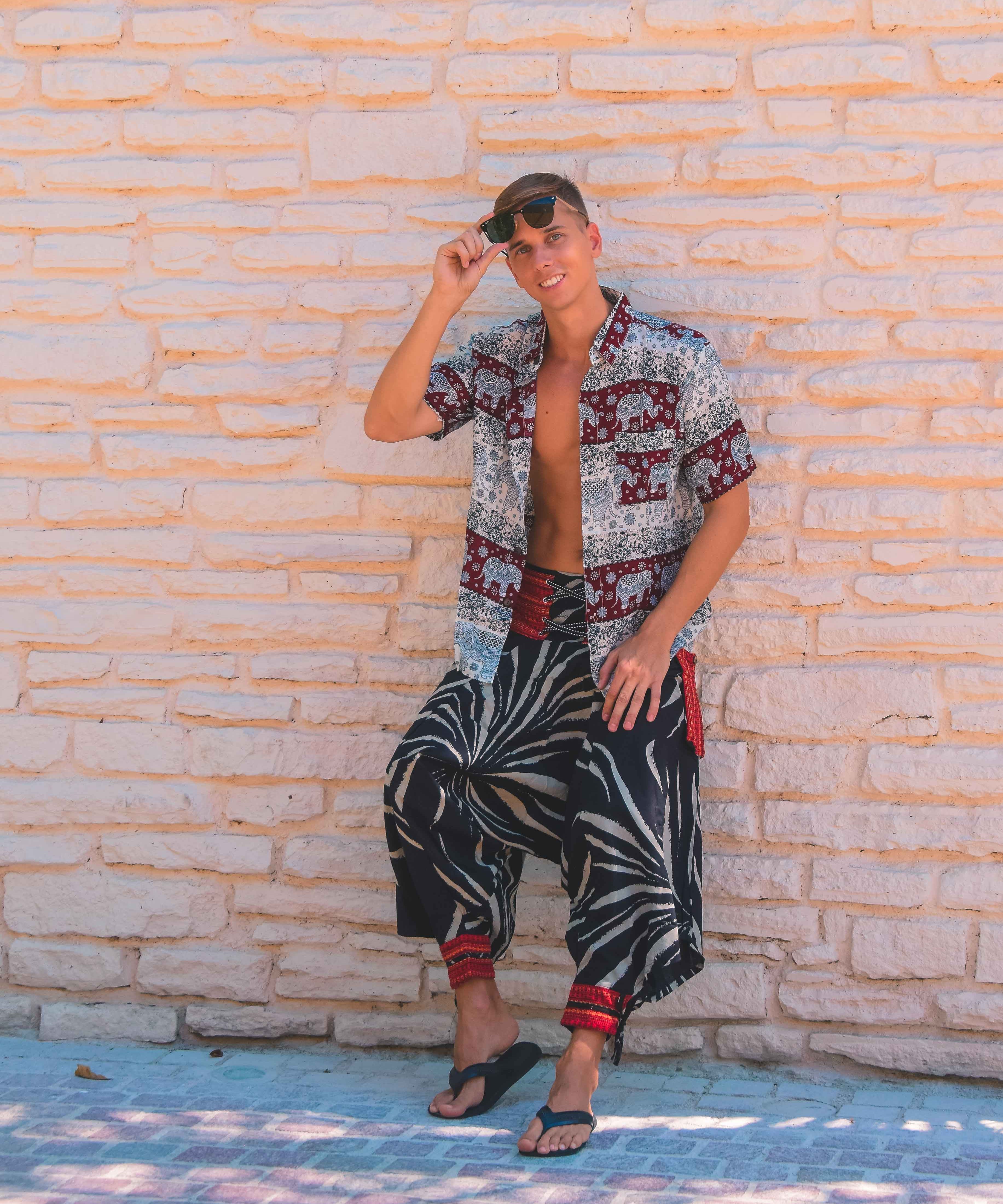 ZEBRA SAMURAI PANTS Elepanta Samurai Pants - Buy Today Elephant Pants Jewelry And Bohemian Clothes Handmade In Thailand Help To Save The Elephants FairTrade And Vegan