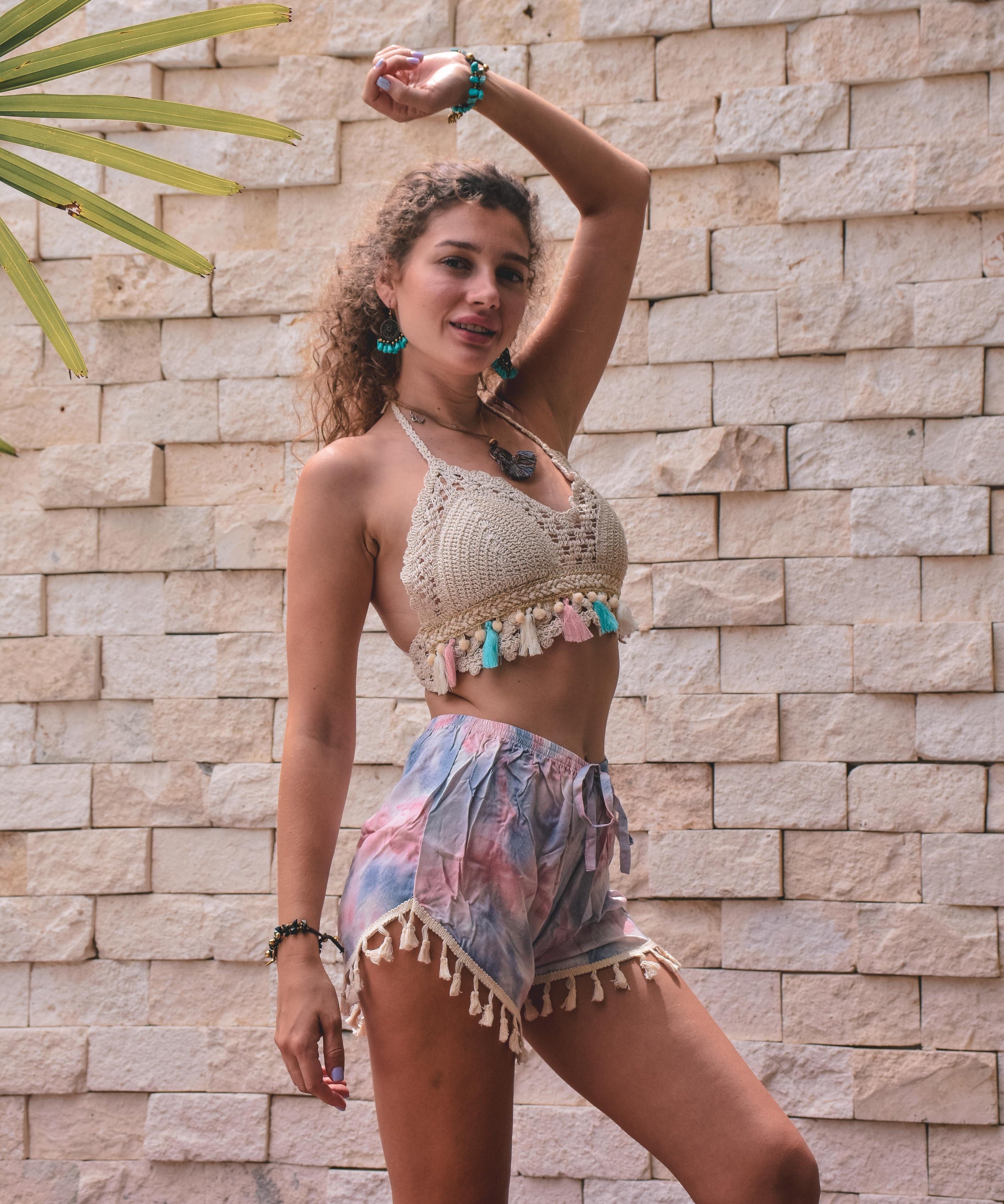 TIE DYE SHORTS Elepanta Women's Shorts - Buy Today Elephant Pants Jewelry And Bohemian Clothes Handmade In Thailand Help To Save The Elephants FairTrade And Vegan