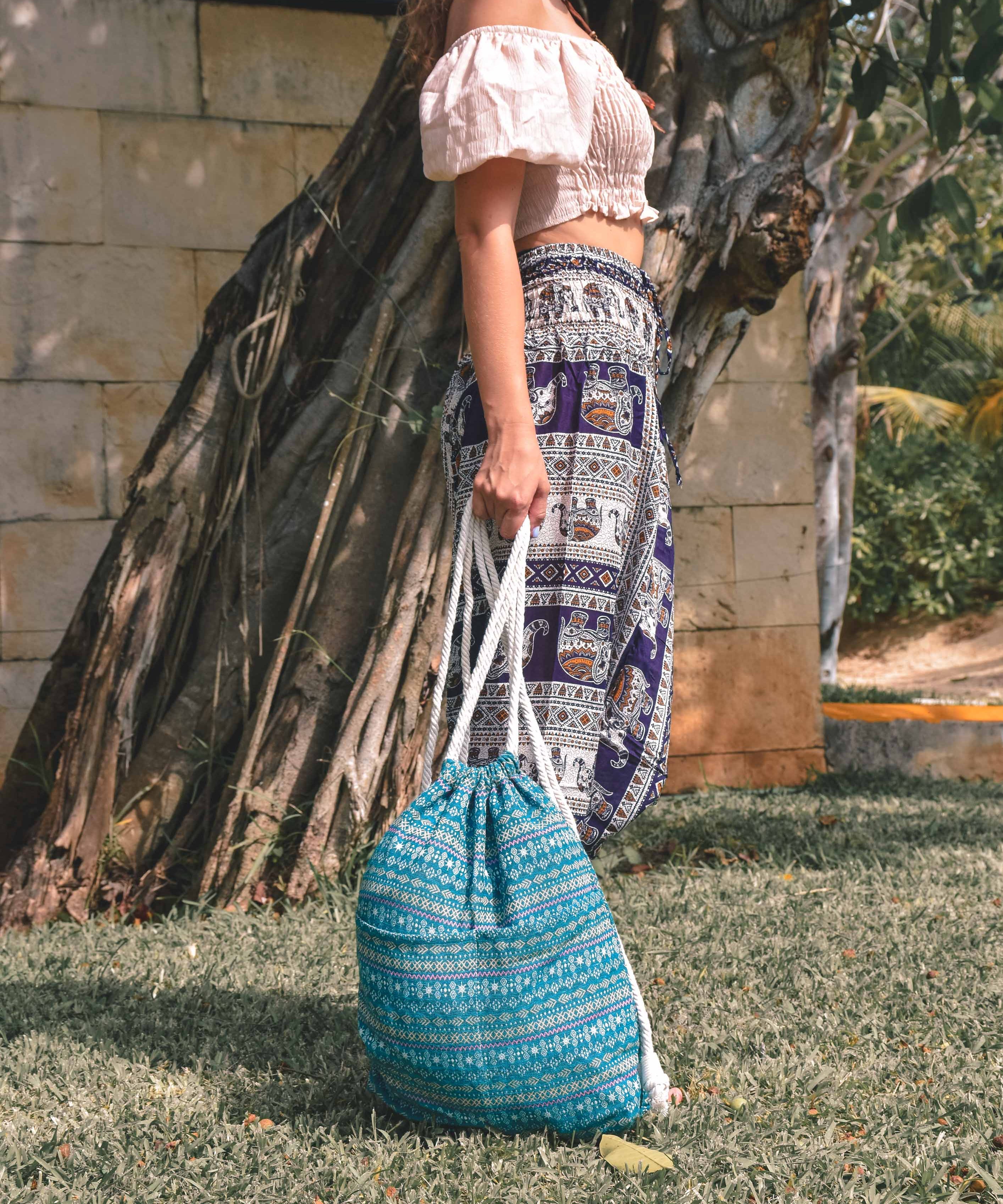 ZAYED DRAWSTRING BAG Elepanta Travel Bags - Buy Today Elephant Pants Jewelry And Bohemian Clothes Handmade In Thailand Help To Save The Elephants FairTrade And Vegan