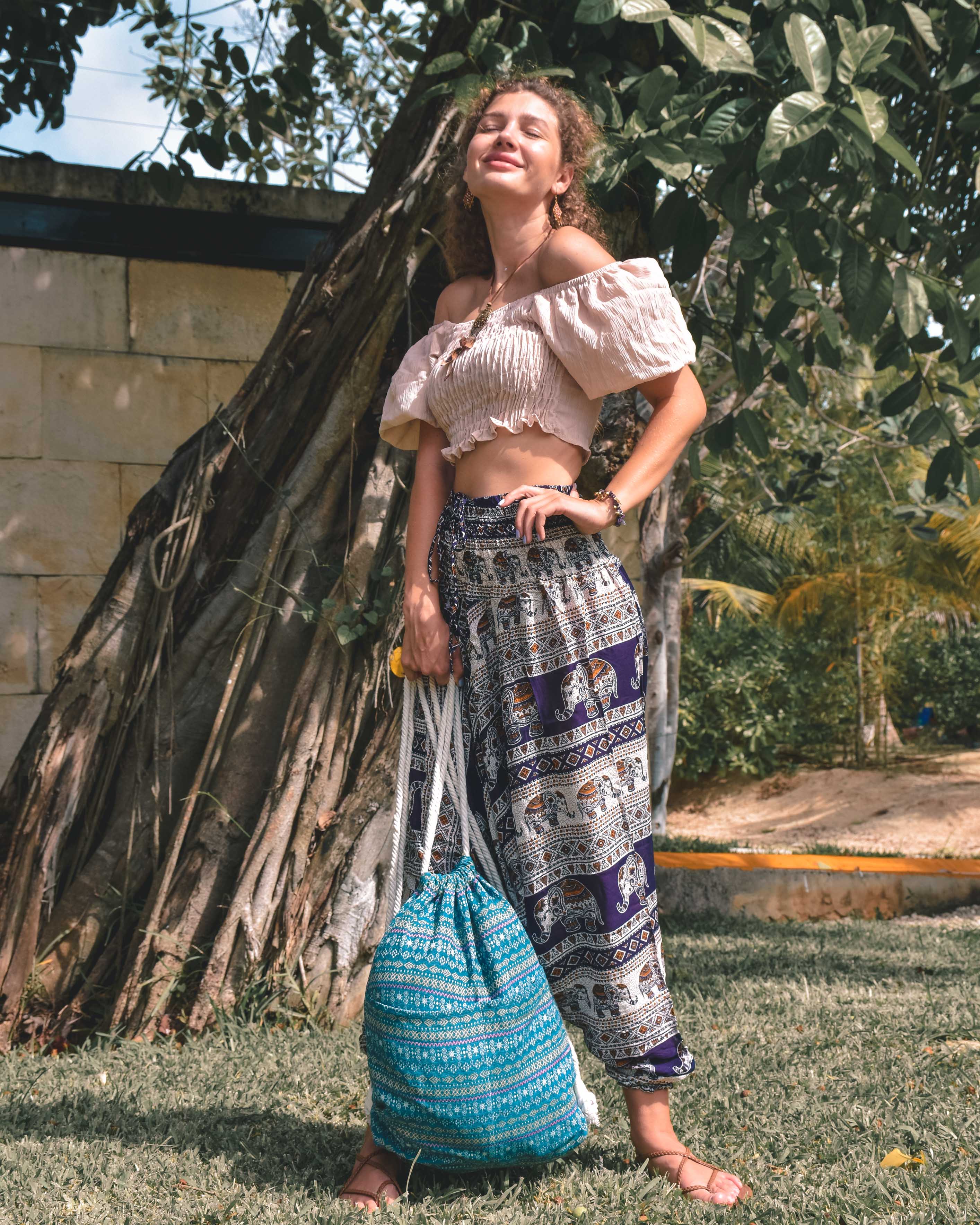 ZAYED DRAWSTRING BAG Elepanta Travel Bags - Buy Today Elephant Pants Jewelry And Bohemian Clothes Handmade In Thailand Help To Save The Elephants FairTrade And Vegan