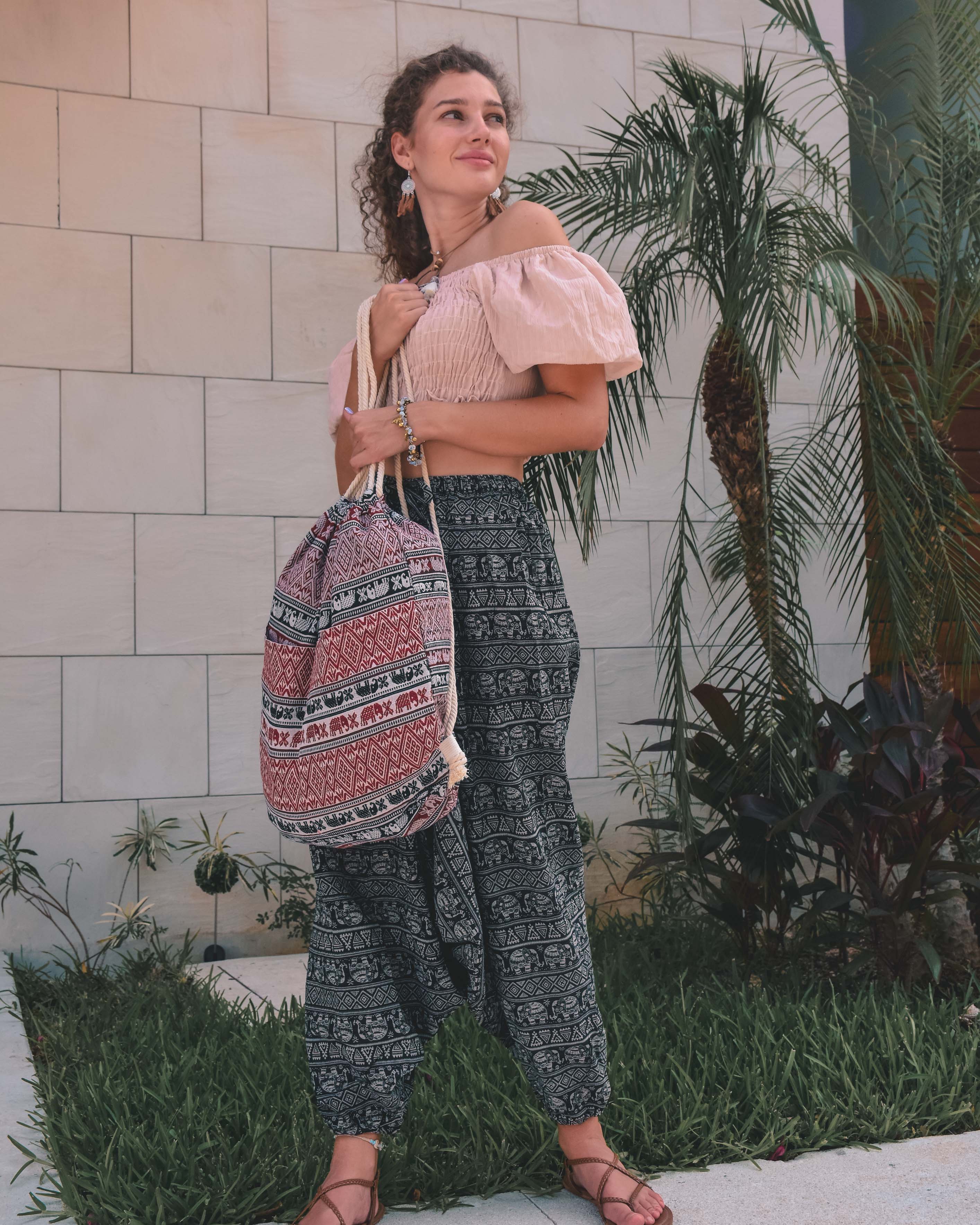 MALAWI DRAWSTRING BAG Elepanta Travel Bags - Buy Today Elephant Pants Jewelry And Bohemian Clothes Handmade In Thailand Help To Save The Elephants FairTrade And Vegan