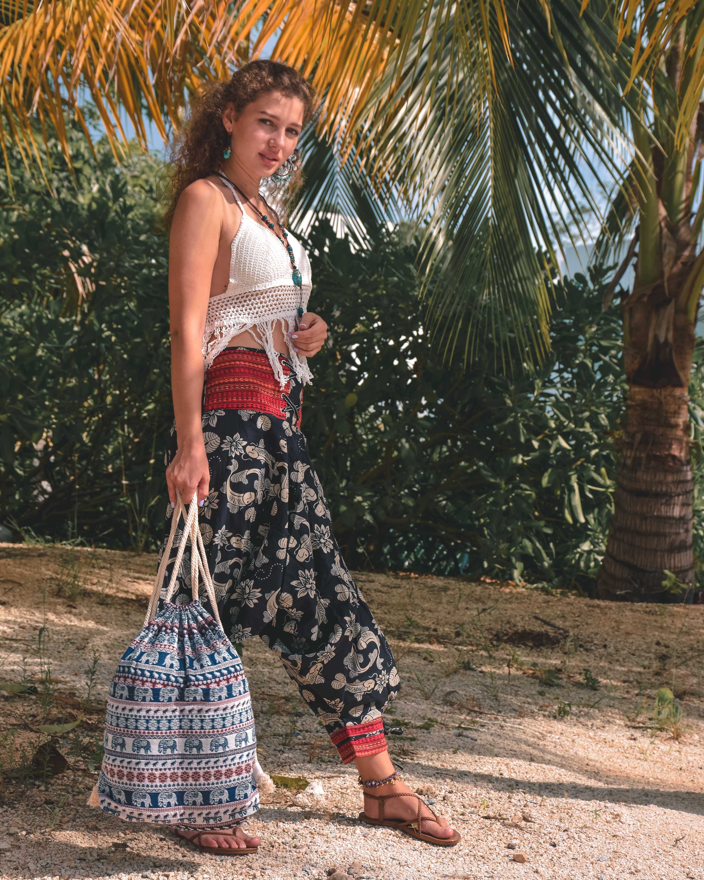 ITZA DRAWSTRING BAG Elepanta Travel Bags - Buy Today Elephant Pants Jewelry And Bohemian Clothes Handmade In Thailand Help To Save The Elephants FairTrade And Vegan
