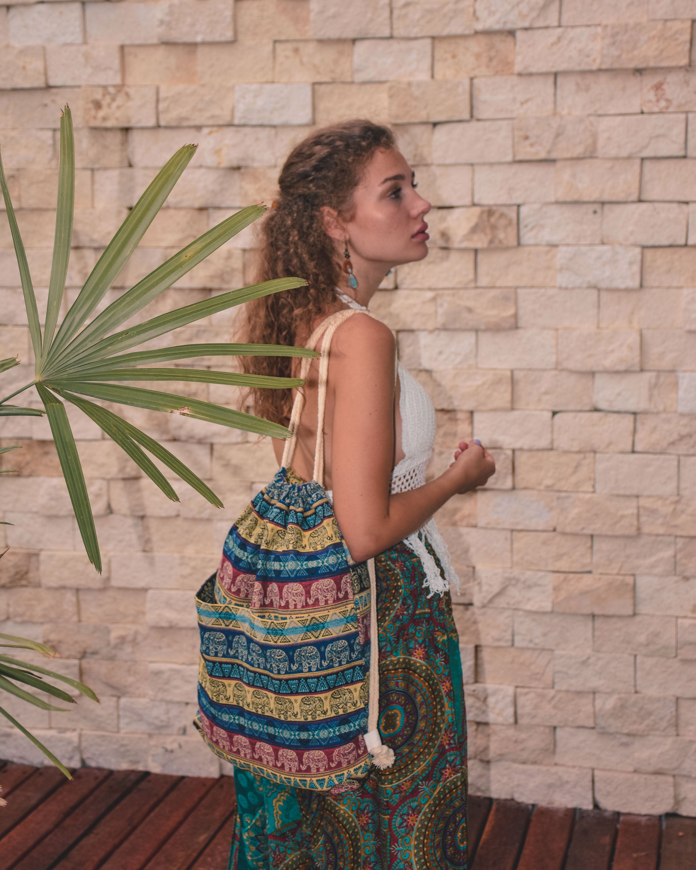 SAVANNA DRAWSTRING BAG Elepanta Travel Bags - Buy Today Elephant Pants Jewelry And Bohemian Clothes Handmade In Thailand Help To Save The Elephants FairTrade And Vegan