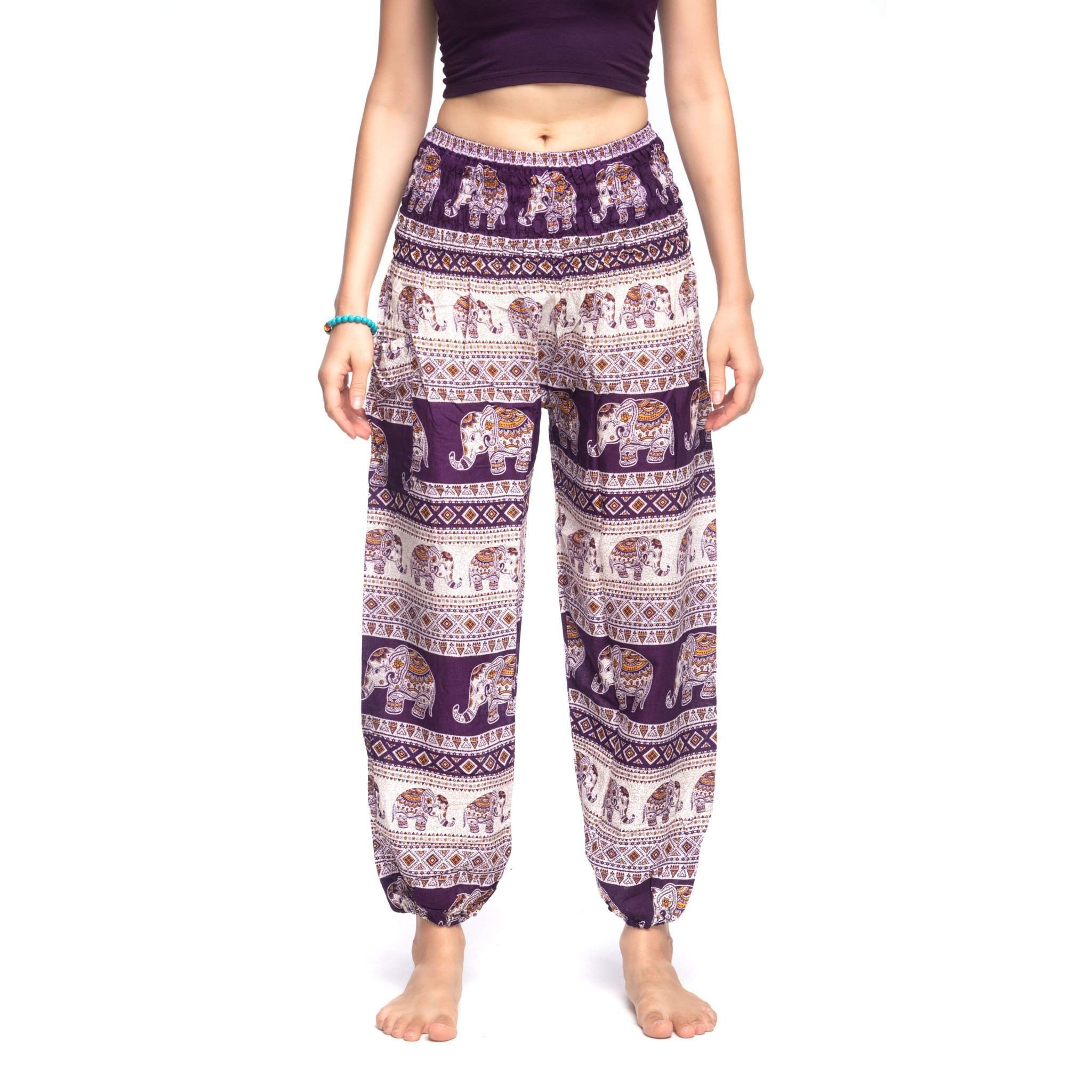 Angkor Elephant Pants - PURPLE Elepanta Women's Pants - Buy Today Elephant Pants Jewelry And Bohemian Clothes Handmade In Thailand Help To Save The Elephants FairTrade And Vegan