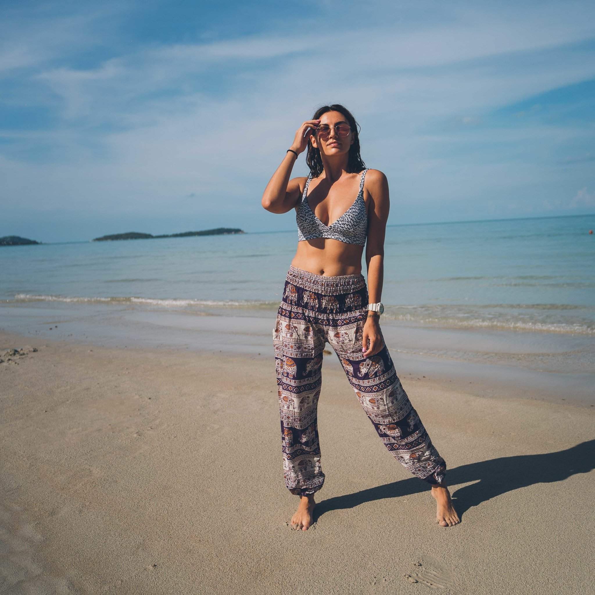 Angkor Elephant Pants - PURPLE Elepanta Women's Pants - Buy Today Elephant Pants Jewelry And Bohemian Clothes Handmade In Thailand Help To Save The Elephants FairTrade And Vegan