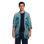 COLOMBO ELEPHANT KIMONO - TEAL Elepanta Beach Kimono | Unisex - Buy Today Elephant Pants Jewelry And Bohemian Clothes Handmade In Thailand Help To Save The Elephants FairTrade And Vegan