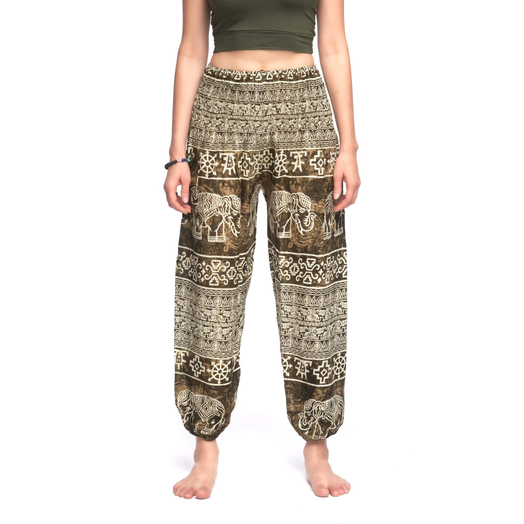 COLOMBO ELEPHANT PANTS - GREEN Elepanta Women's Pants - Buy Today Elephant Pants Jewelry And Bohemian Clothes Handmade In Thailand Help To Save The Elephants FairTrade And Vegan