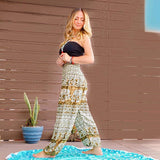 COLOMBO ELEPHANT PANTS - GREEN Elepanta Women's Pants - Buy Today Elephant Pants Jewelry And Bohemian Clothes Handmade In Thailand Help To Save The Elephants FairTrade And Vegan