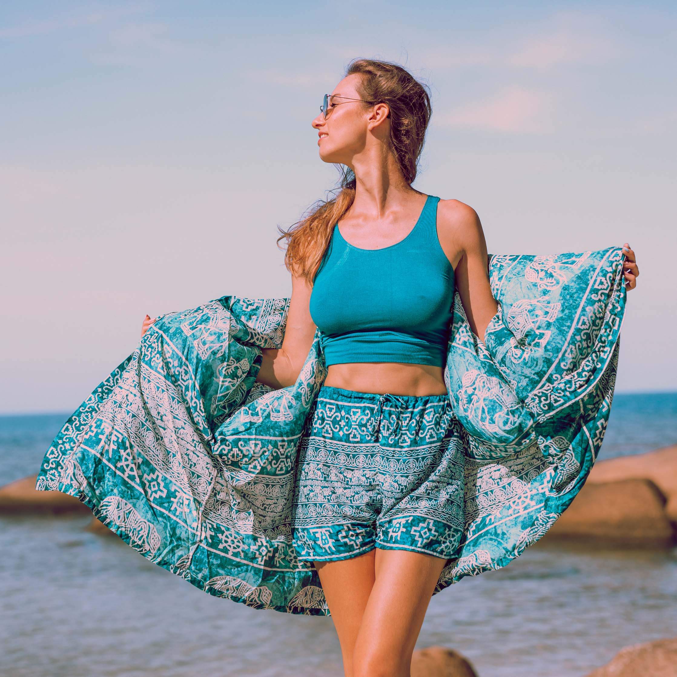 Colombo Elephant Kimono Elepanta Women's Kimono - Buy Today Elephant Pants Jewelry And Bohemian Clothes Handmade In Thailand Help To Save The Elephants FairTrade And Vegan