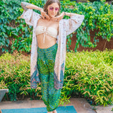DELHI BOHO PANTS - GREEN Elepanta Elastic Waist | Harem Pants - Buy Today Elephant Pants Jewelry And Bohemian Clothes Handmade In Thailand Help To Save The Elephants FairTrade And Vegan