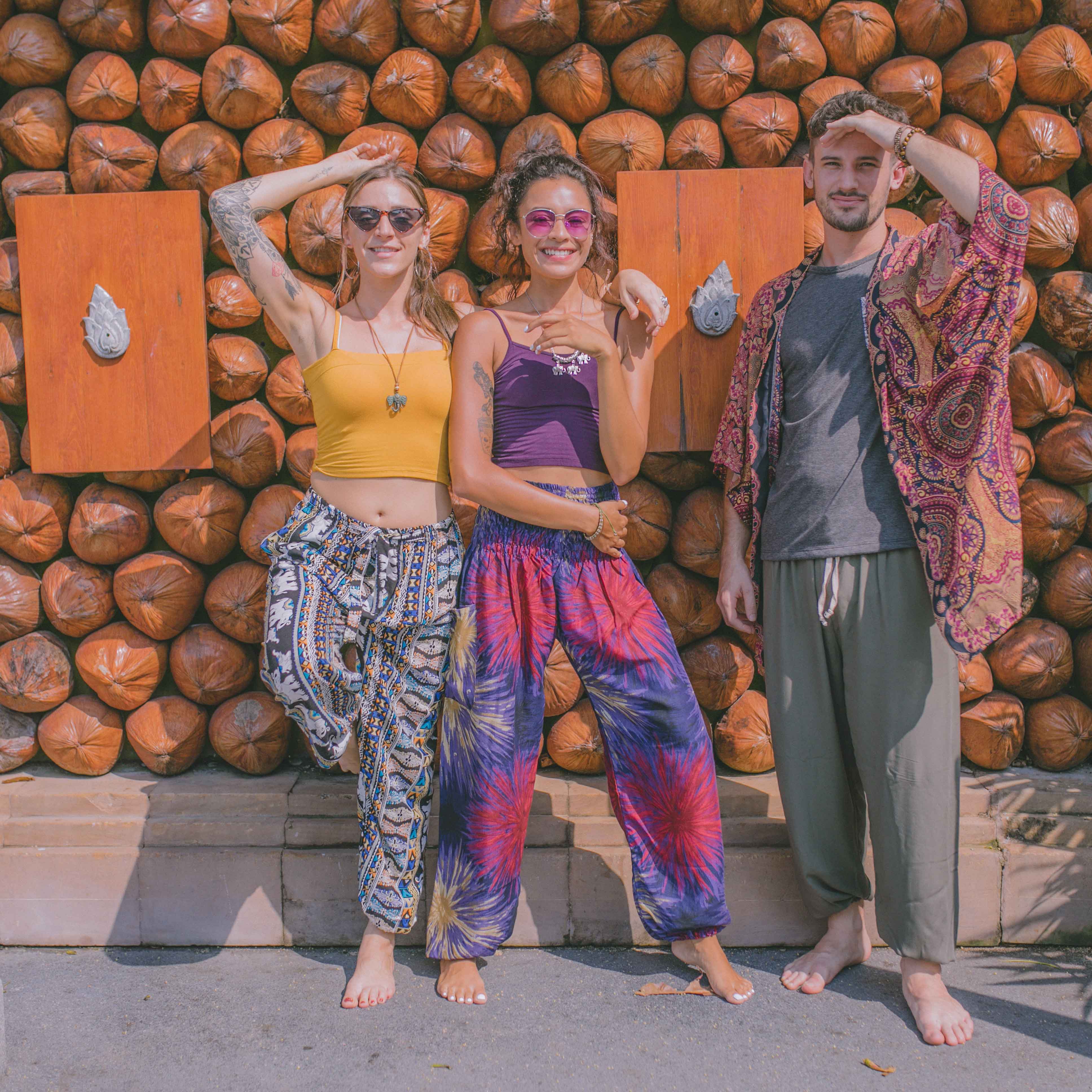TIE DYE PANTS - Elastic Waist Elepanta Tie Dye Pants - Buy Today Elephant Pants Jewelry And Bohemian Clothes Handmade In Thailand Help To Save The Elephants FairTrade And Vegan