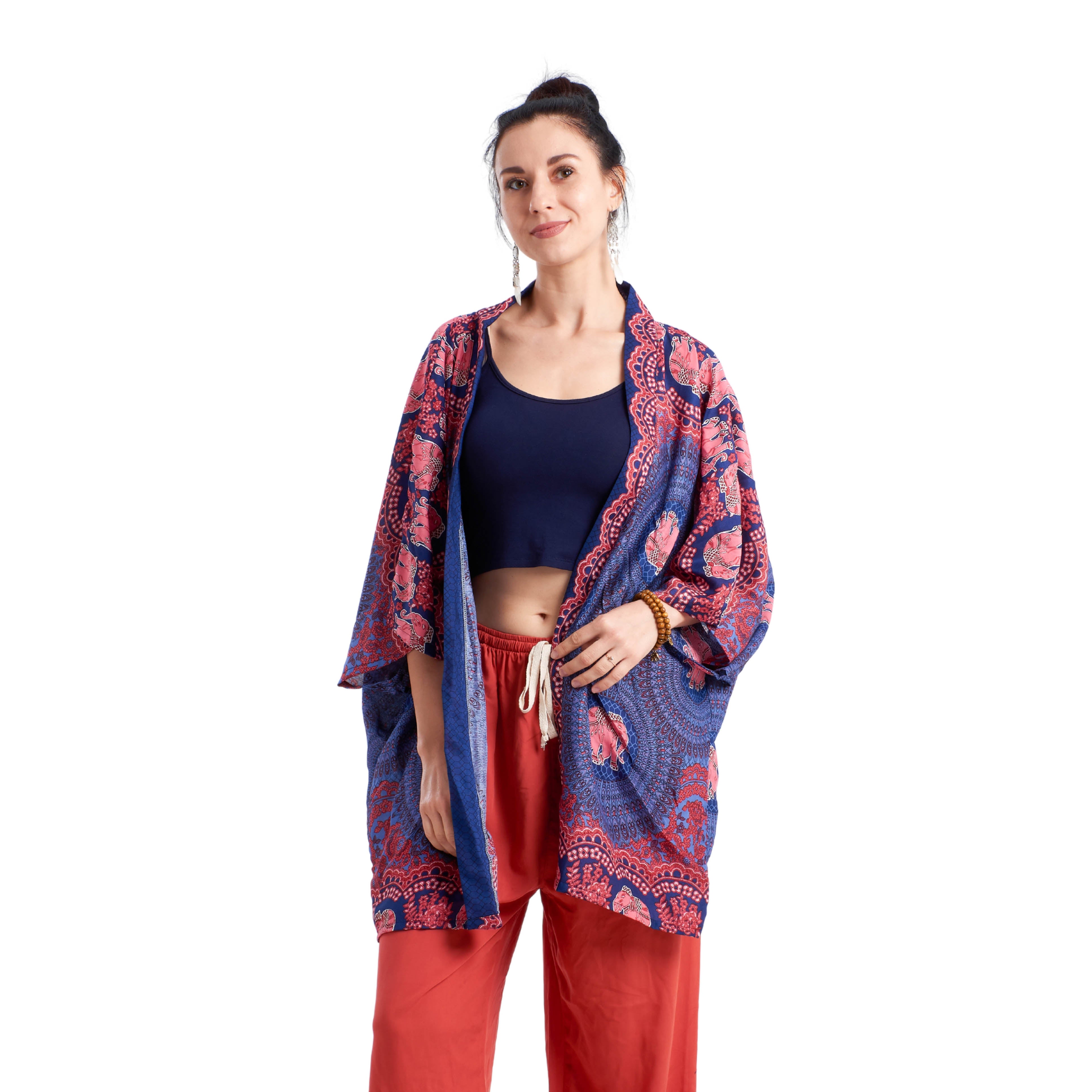 JAIPUR KIMONO Elepanta Unisex Kimono - Buy Today Elephant Pants Jewelry And Bohemian Clothes Handmade In Thailand Help To Save The Elephants FairTrade And Vegan