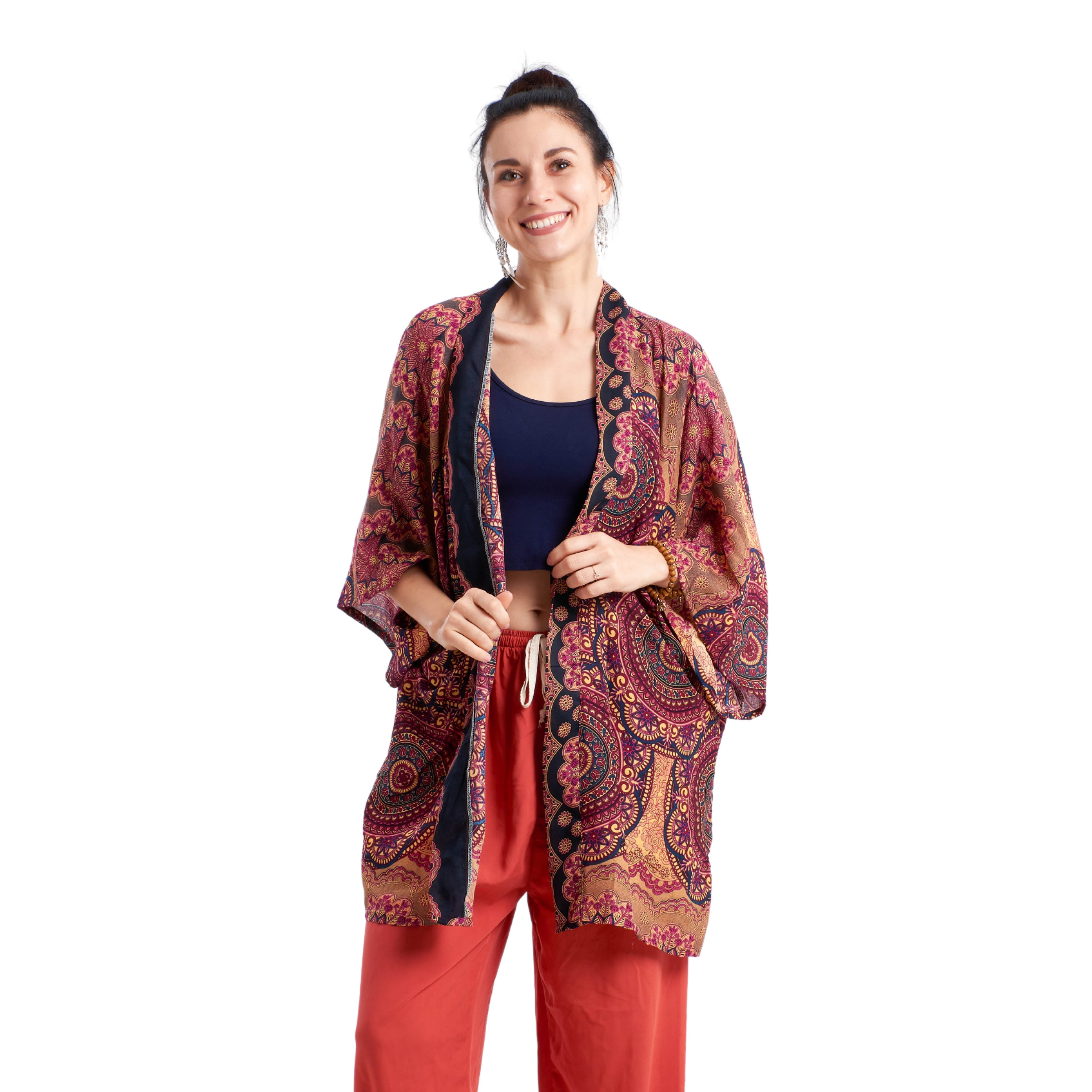 MAYA KIMONO Elepanta Unisex Kimono - Buy Today Elephant Pants Jewelry And Bohemian Clothes Handmade In Thailand Help To Save The Elephants FairTrade And Vegan
