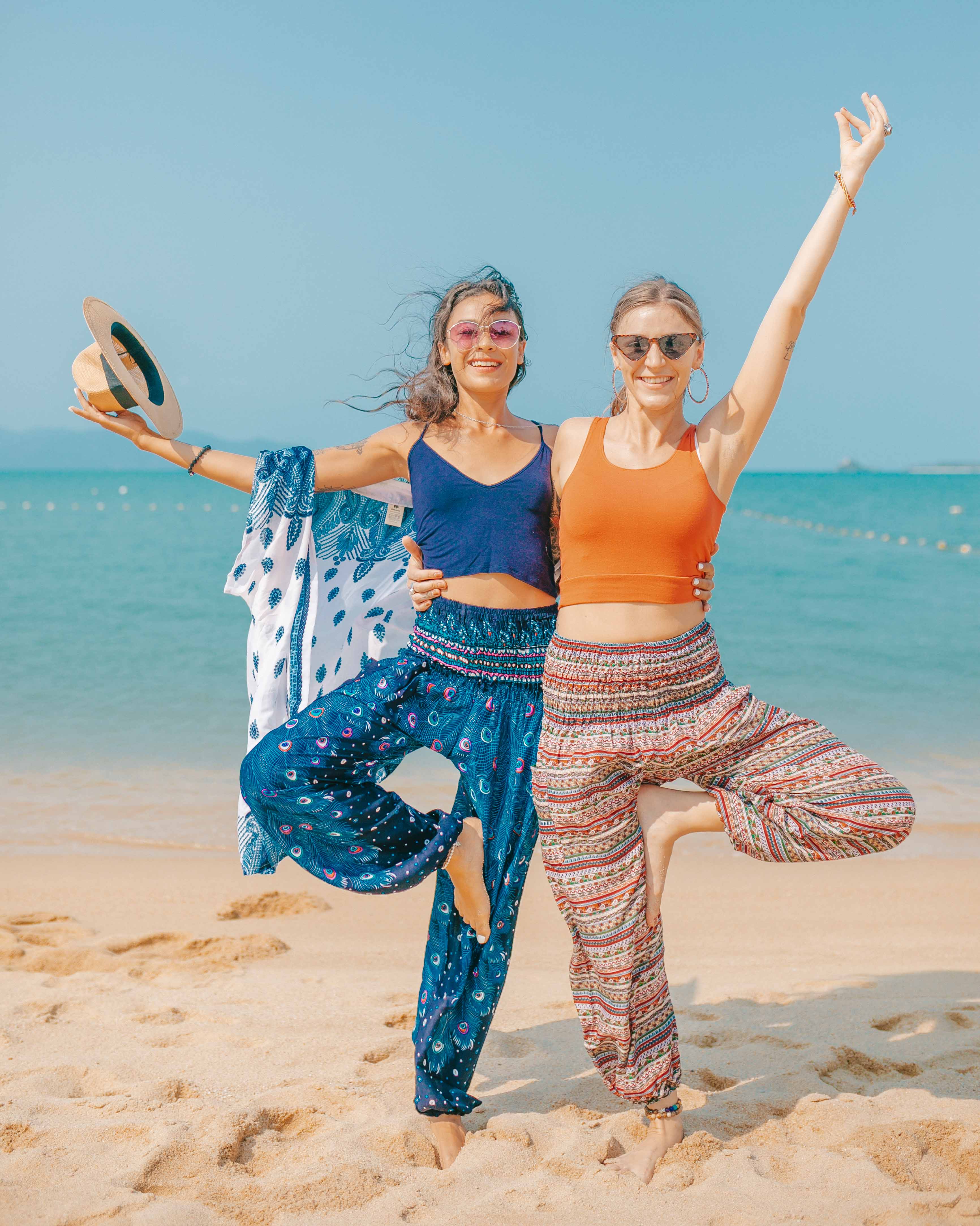 JAKARTA BOHO PANTS - GREEN Elepanta Elastic Waist | Harem Pants - Buy Today Elephant Pants Jewelry And Bohemian Clothes Handmade In Thailand Help To Save The Elephants FairTrade And Vegan