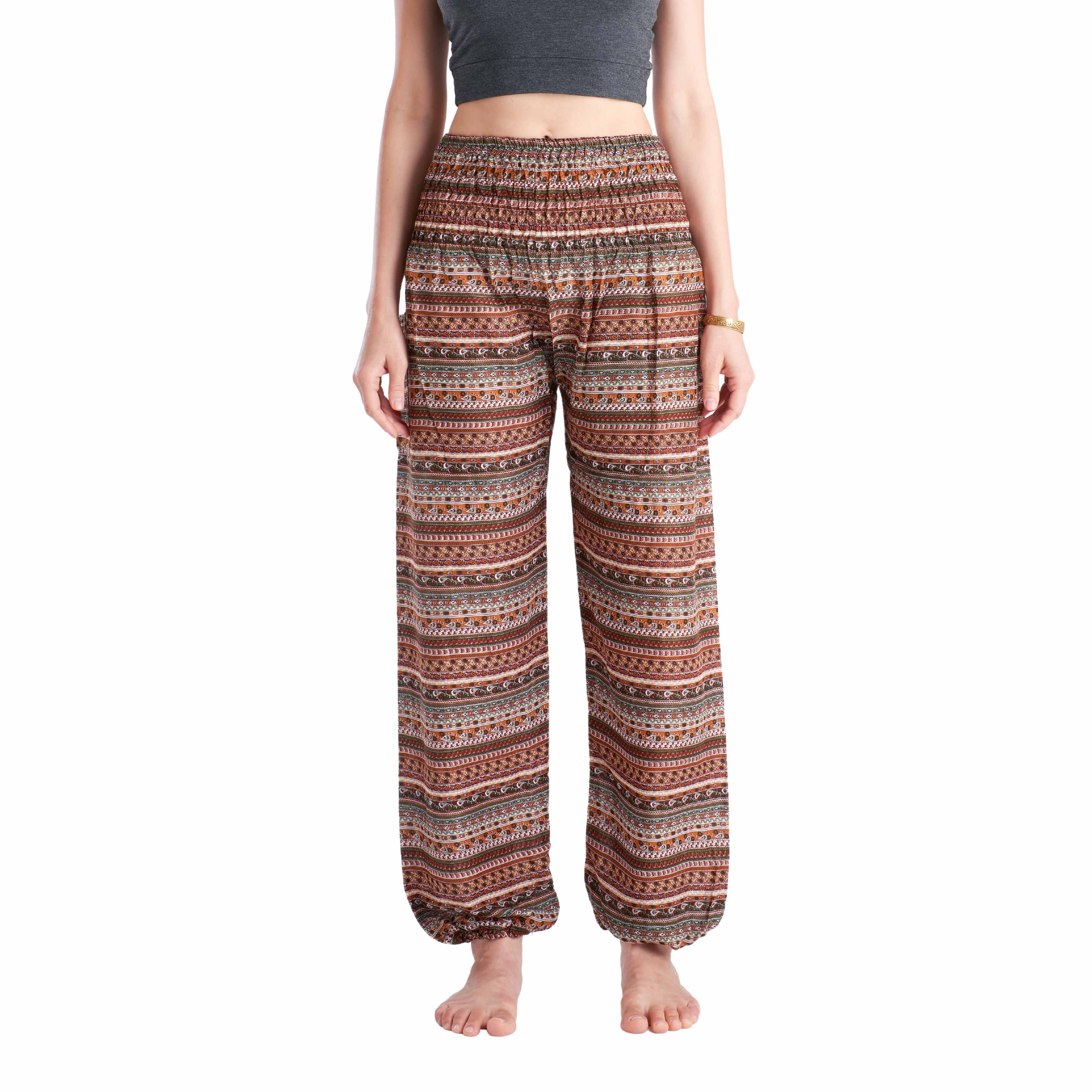 JAKARTA ELEPHANT PANTS - BROWN Elepanta Harem Pants | Elastic Waist - Buy Today Elephant Pants Jewelry And Bohemian Clothes Handmade In Thailand Help To Save The Elephants FairTrade And Vegan