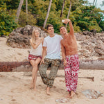 KRABI ELEPHANT PANTS - RED Elepanta Harem Pants | Elastic Waist - Buy Today Elephant Pants Jewelry And Bohemian Clothes Handmade In Thailand Help To Save The Elephants FairTrade And Vegan