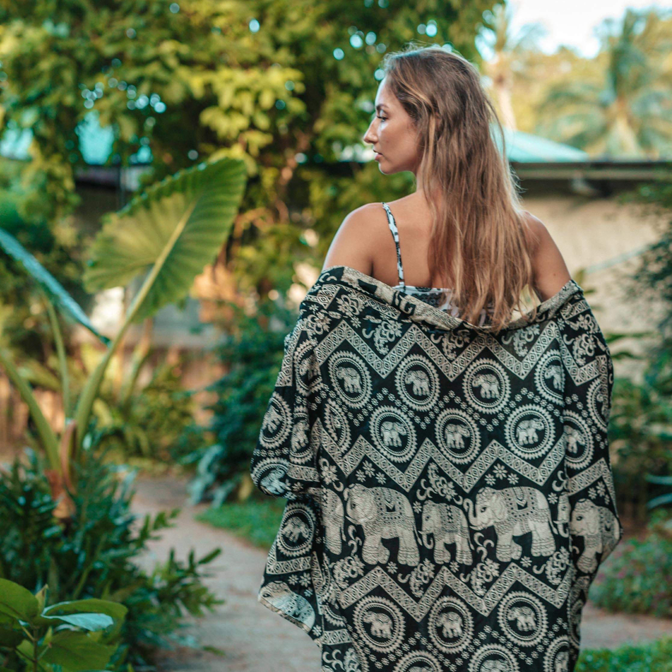 Krabi Elephant Kimono Elepanta Women's Kimono - Buy Today Elephant Pants Jewelry And Bohemian Clothes Handmade In Thailand Help To Save The Elephants FairTrade And Vegan