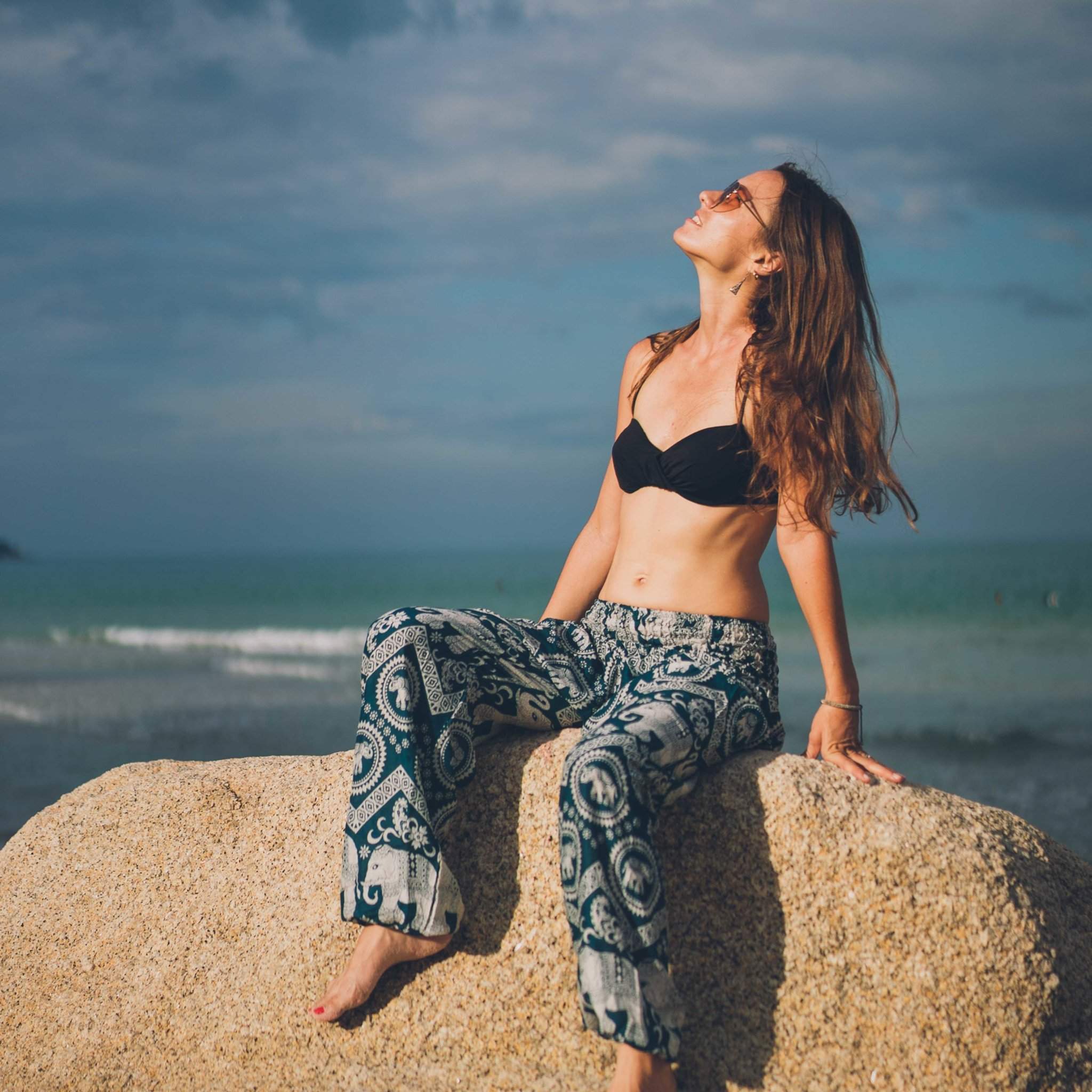 Krabi Elephant Pants - TEAL Elepanta Women's Pants - Buy Today Elephant Pants Jewelry And Bohemian Clothes Handmade In Thailand Help To Save The Elephants FairTrade And Vegan