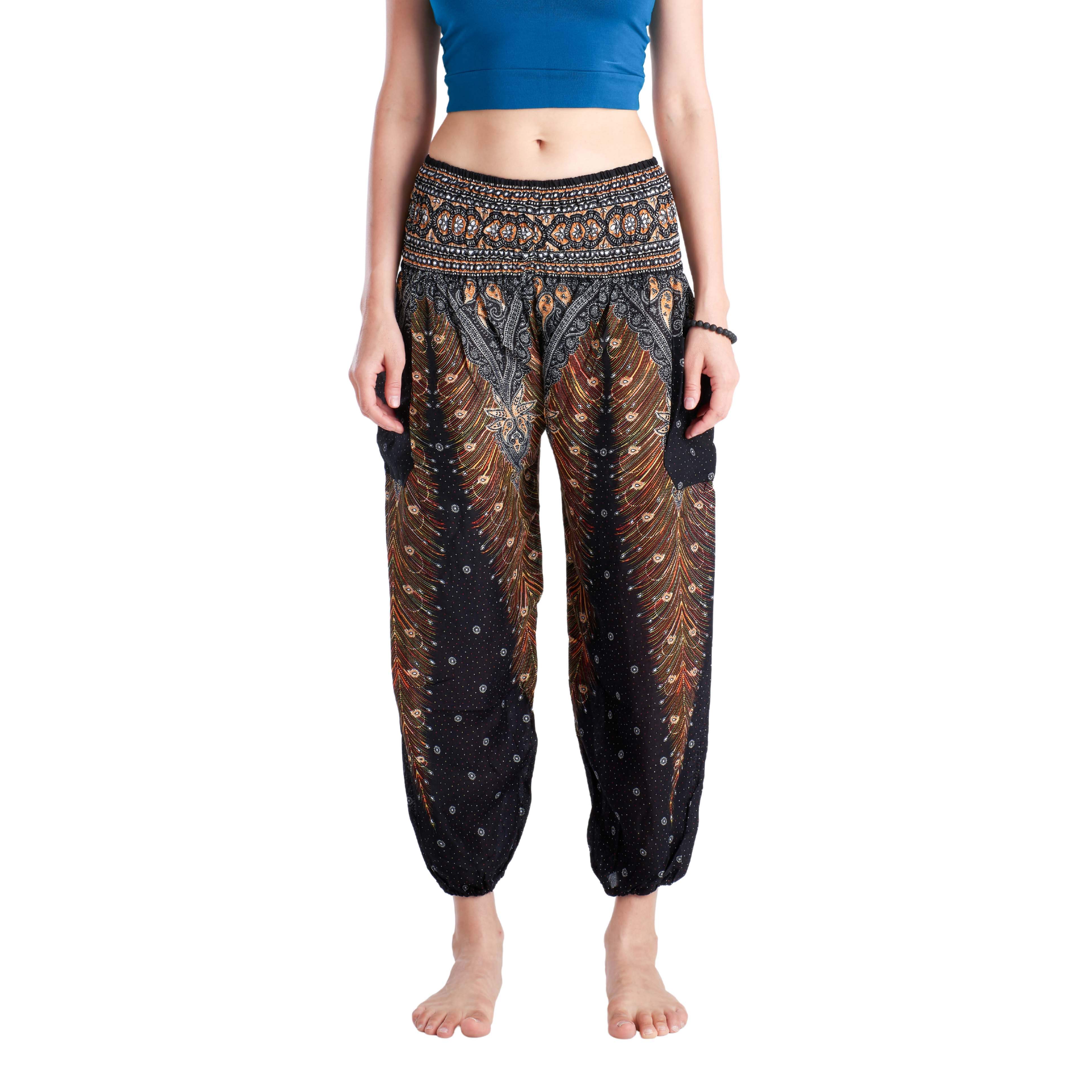 LOPBURI ELEPHANT PANTS - BLACK Elepanta Harem Pants | Elastic Waist - Buy Today Elephant Pants Jewelry And Bohemian Clothes Handmade In Thailand Help To Save The Elephants FairTrade And Vegan