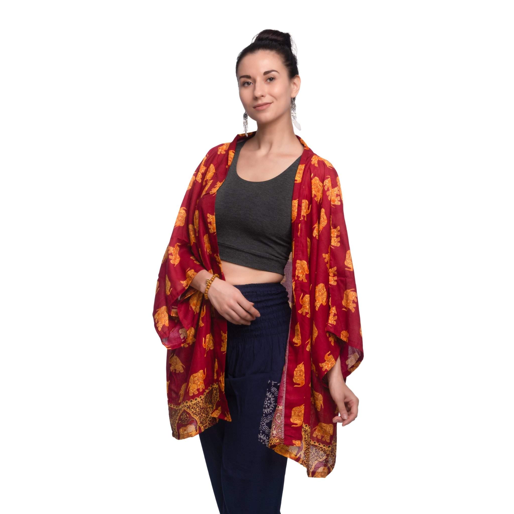 Savanna Kimono Elepanta Women's Kimonos - Buy Today Elephant Pants Jewelry And Bohemian Clothes Handmade In Thailand Help To Save The Elephants FairTrade And Vegan