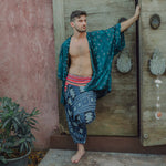 THAI TRIBAL PANTS - BLUE Elepanta Tribal | Hippie Pants - Buy Today Elephant Pants Jewelry And Bohemian Clothes Handmade In Thailand Help To Save The Elephants FairTrade And Vegan