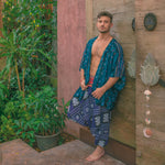 THAI TRIBAL PANTS - BLUE Elepanta Tribal | Hippie Pants - Buy Today Elephant Pants Jewelry And Bohemian Clothes Handmade In Thailand Help To Save The Elephants FairTrade And Vegan