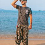 THAI TRIBAL PANTS - GREEN Elepanta Tribal | Hippie Pants - Buy Today Elephant Pants Jewelry And Bohemian Clothes Handmade In Thailand Help To Save The Elephants FairTrade And Vegan