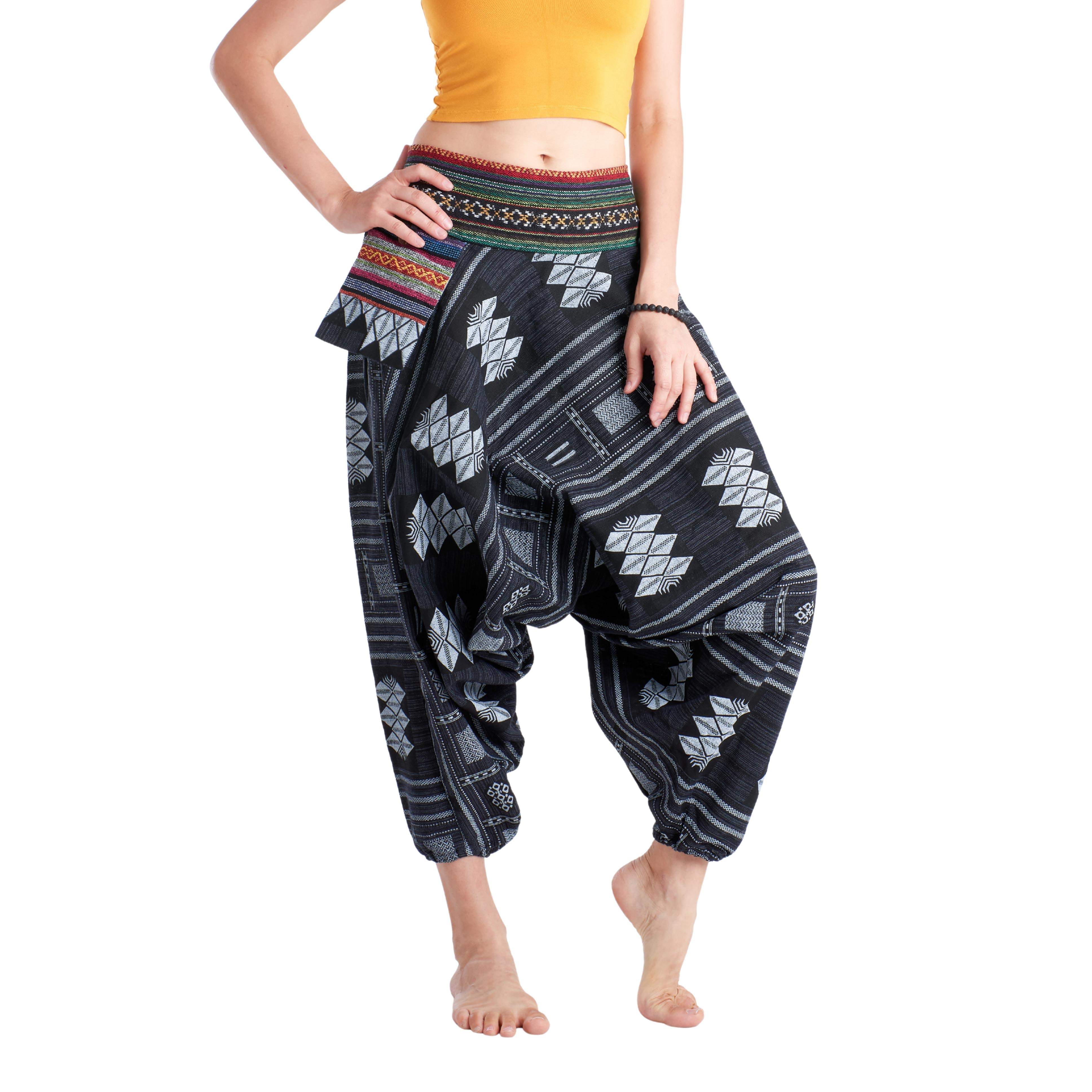 THAI TRIBAL PANTS - GREY Elepanta Hippie Pants | Tribal - Buy Today Elephant Pants Jewelry And Bohemian Clothes Handmade In Thailand Help To Save The Elephants FairTrade And Vegan