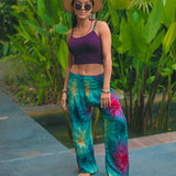 TIE DYE PANTS - BLUE Elepanta Elastic Waist | Harem Pants - Buy Today Elephant Pants Jewelry And Bohemian Clothes Handmade In Thailand Help To Save The Elephants FairTrade And Vegan