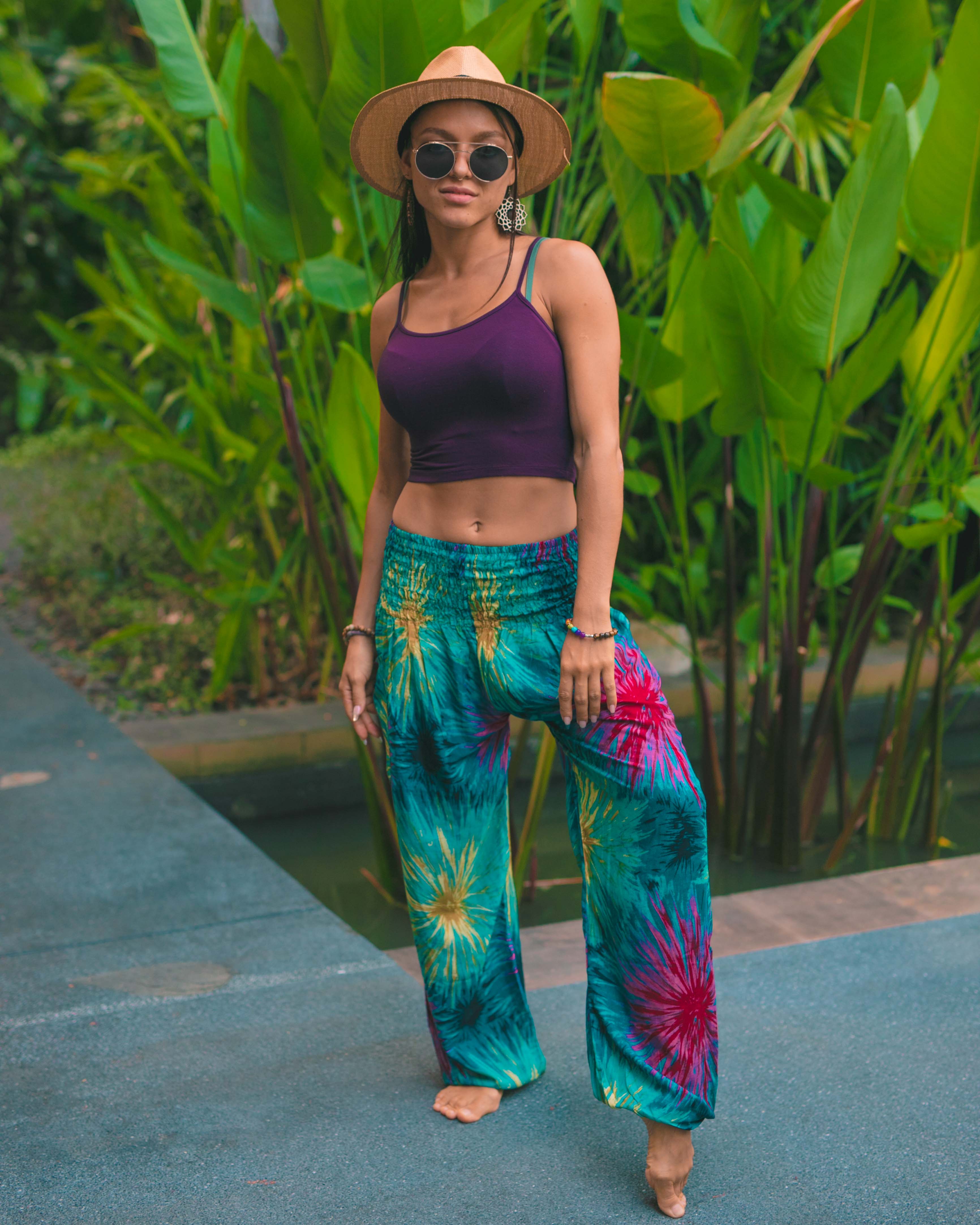 TIE DYE PANTS - BLUE Elepanta Elastic Waist | Harem Pants - Buy Today Elephant Pants Jewelry And Bohemian Clothes Handmade In Thailand Help To Save The Elephants FairTrade And Vegan