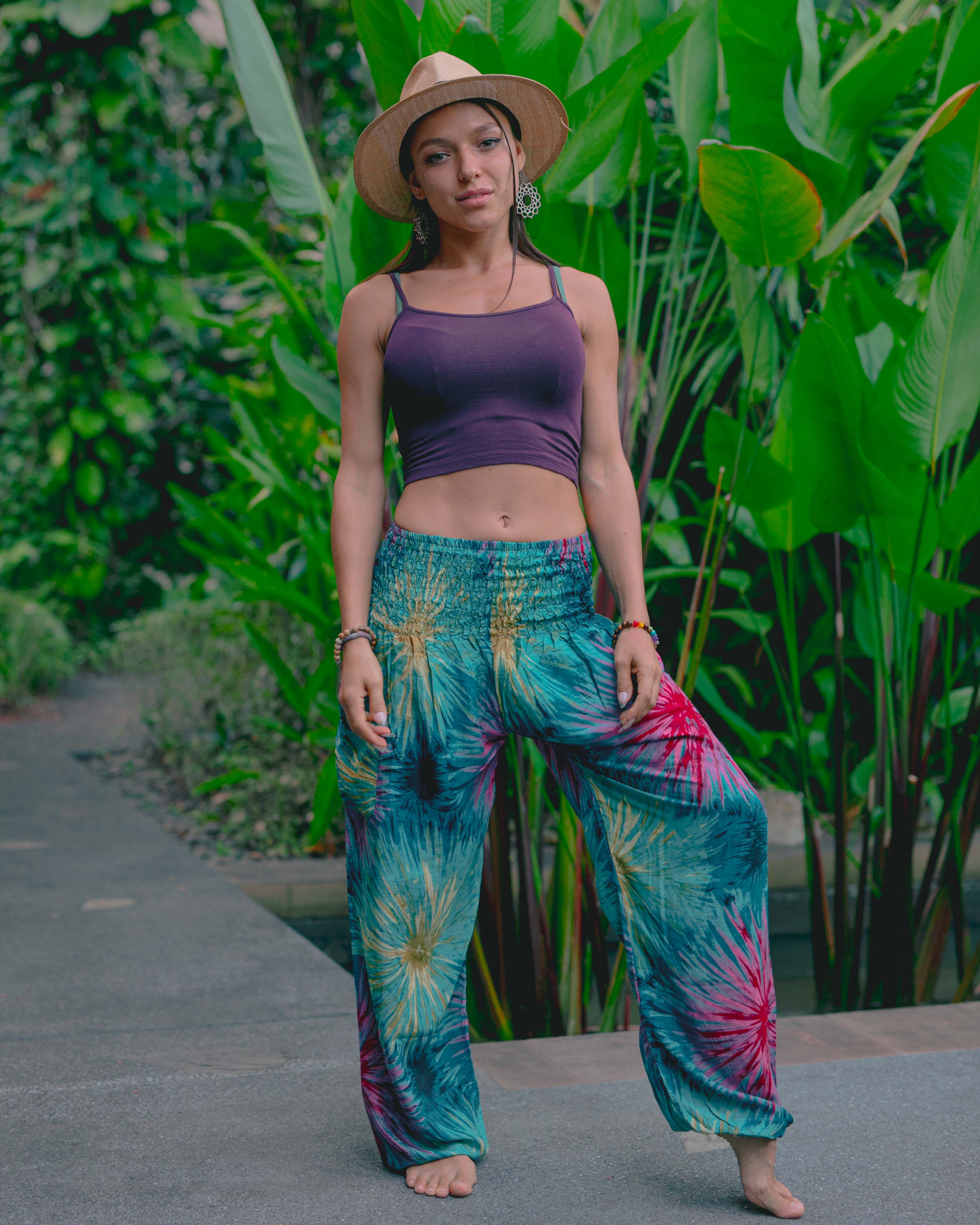 TIE DYE PANTS - BLUE Elepanta Elastic Waist | Harem Pants - Buy Today Elephant Pants Jewelry And Bohemian Clothes Handmade In Thailand Help To Save The Elephants FairTrade And Vegan