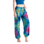 TIE DYE PANTS - BLUE Elepanta Harem Pants | Elastic Waist - Buy Today Elephant Pants Jewelry And Bohemian Clothes Handmade In Thailand Help To Save The Elephants FairTrade And Vegan