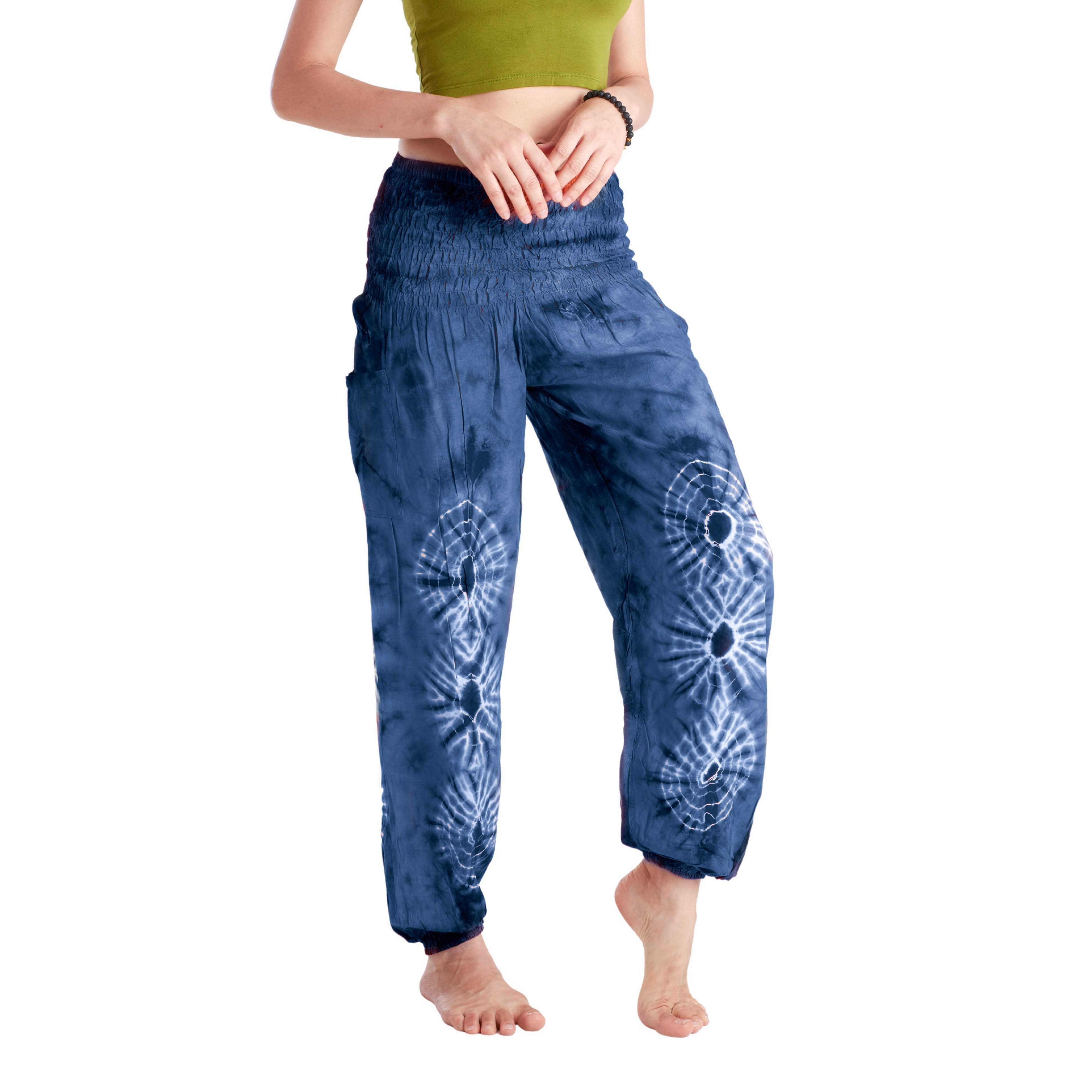 TIE DYE PANTS - INDIGO Elepanta Harem Pants | Elastic Waist - Buy Today Elephant Pants Jewelry And Bohemian Clothes Handmade In Thailand Help To Save The Elephants FairTrade And Vegan