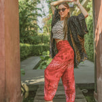 TIE DYE PANTS - RED Elepanta Elastic Waist | Harem Pants - Buy Today Elephant Pants Jewelry And Bohemian Clothes Handmade In Thailand Help To Save The Elephants FairTrade And Vegan