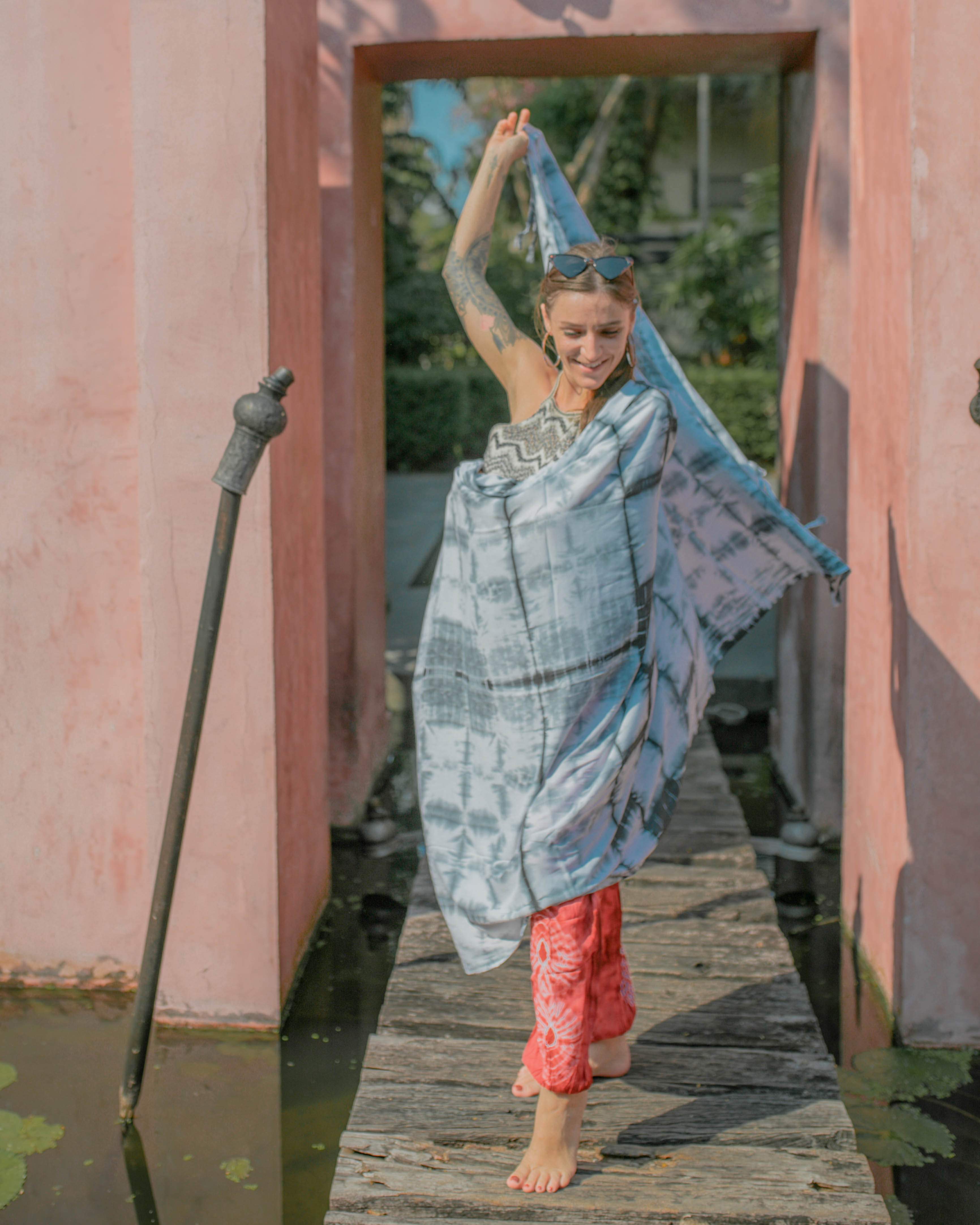 TIE DYE SARONG TOWEL - GREY Elepanta Beach Towel | Beachwear - Buy Today Elephant Pants Jewelry And Bohemian Clothes Handmade In Thailand Help To Save The Elephants FairTrade And Vegan