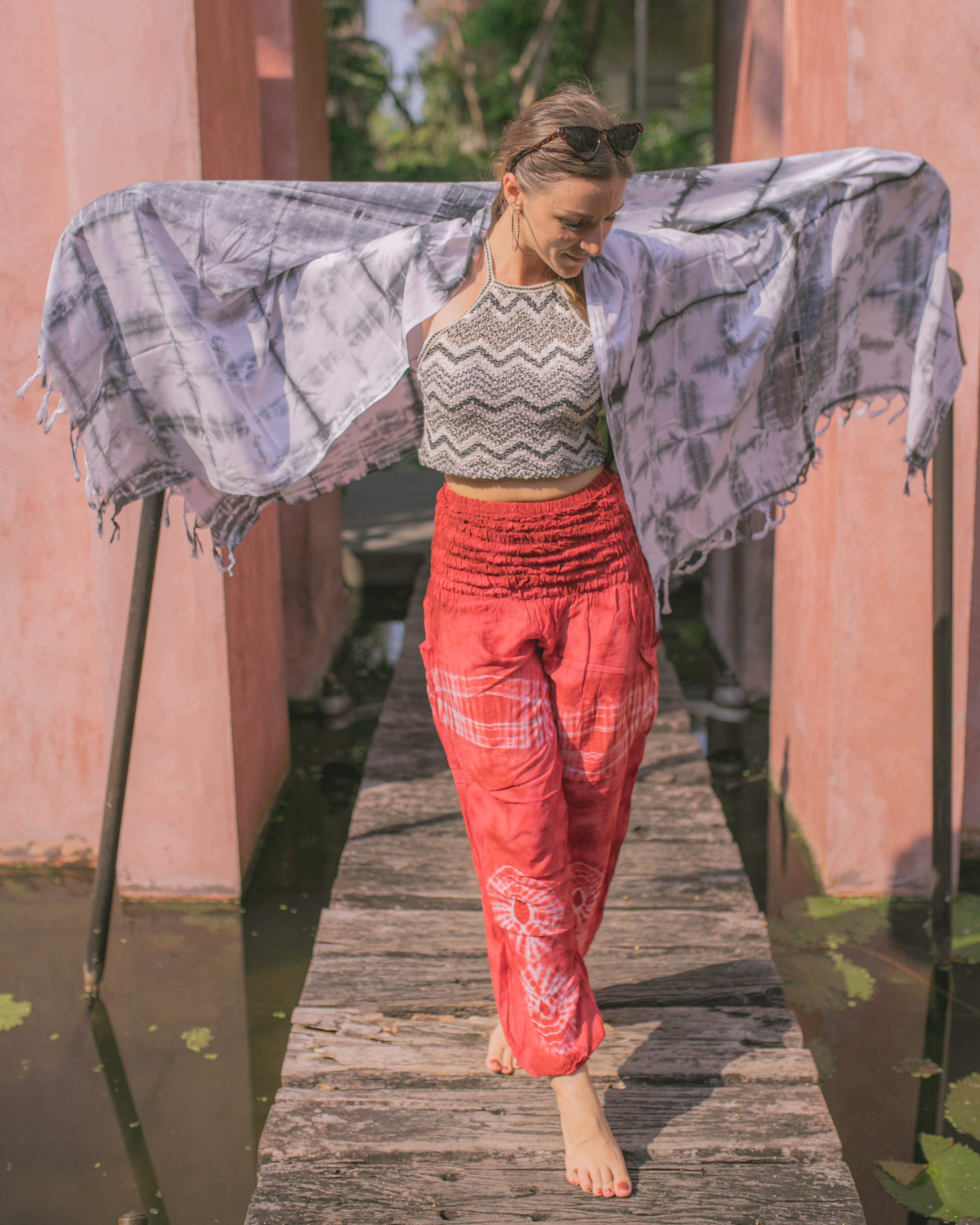 TIE DYE SARONG TOWEL - GREY Elepanta Beach Towel | Beachwear - Buy Today Elephant Pants Jewelry And Bohemian Clothes Handmade In Thailand Help To Save The Elephants FairTrade And Vegan