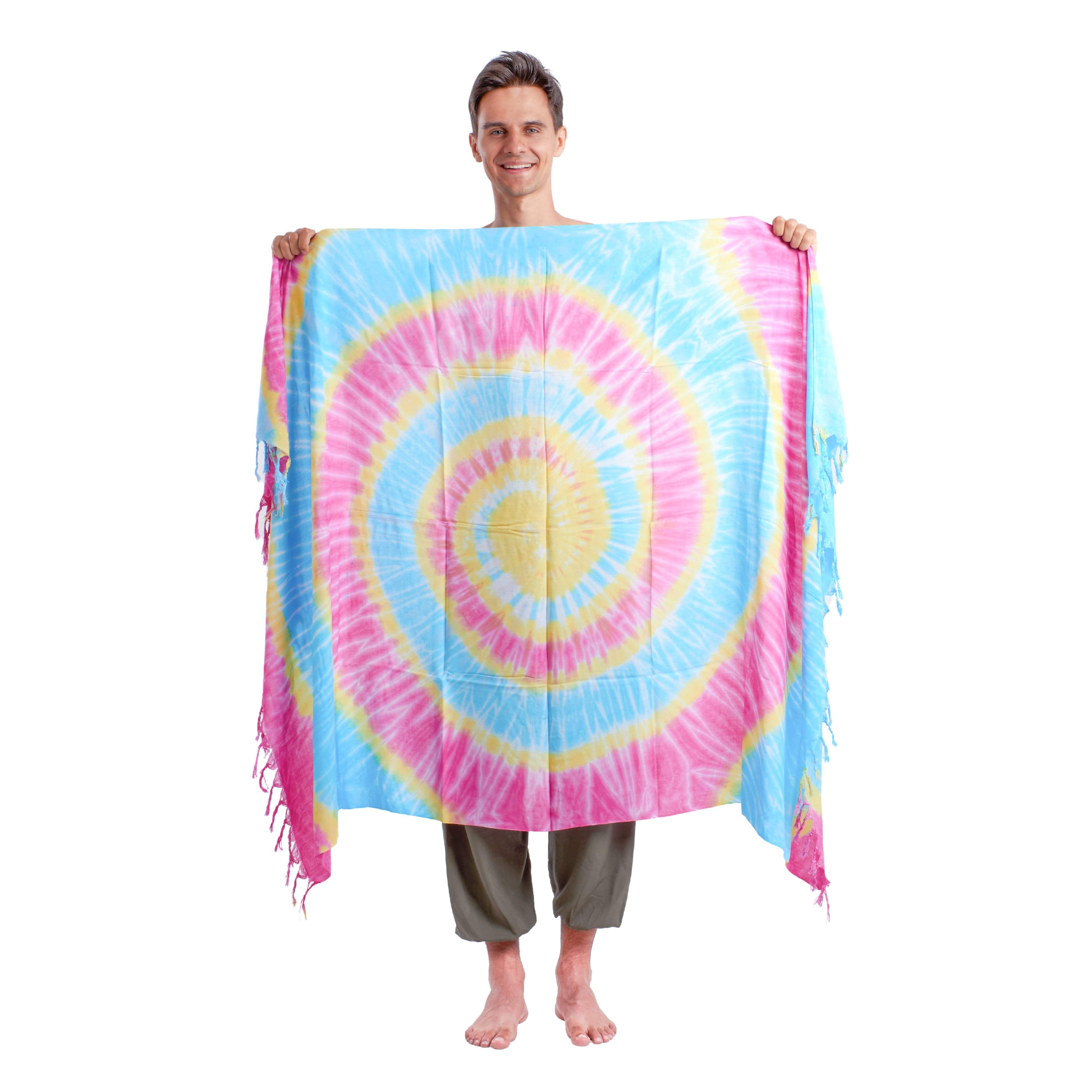 TIE DYE SARONG TOWEL - RAINBOW Elepanta Beach Towel | Beachwear - Buy Today Elephant Pants Jewelry And Bohemian Clothes Handmade In Thailand Help To Save The Elephants FairTrade And Vegan