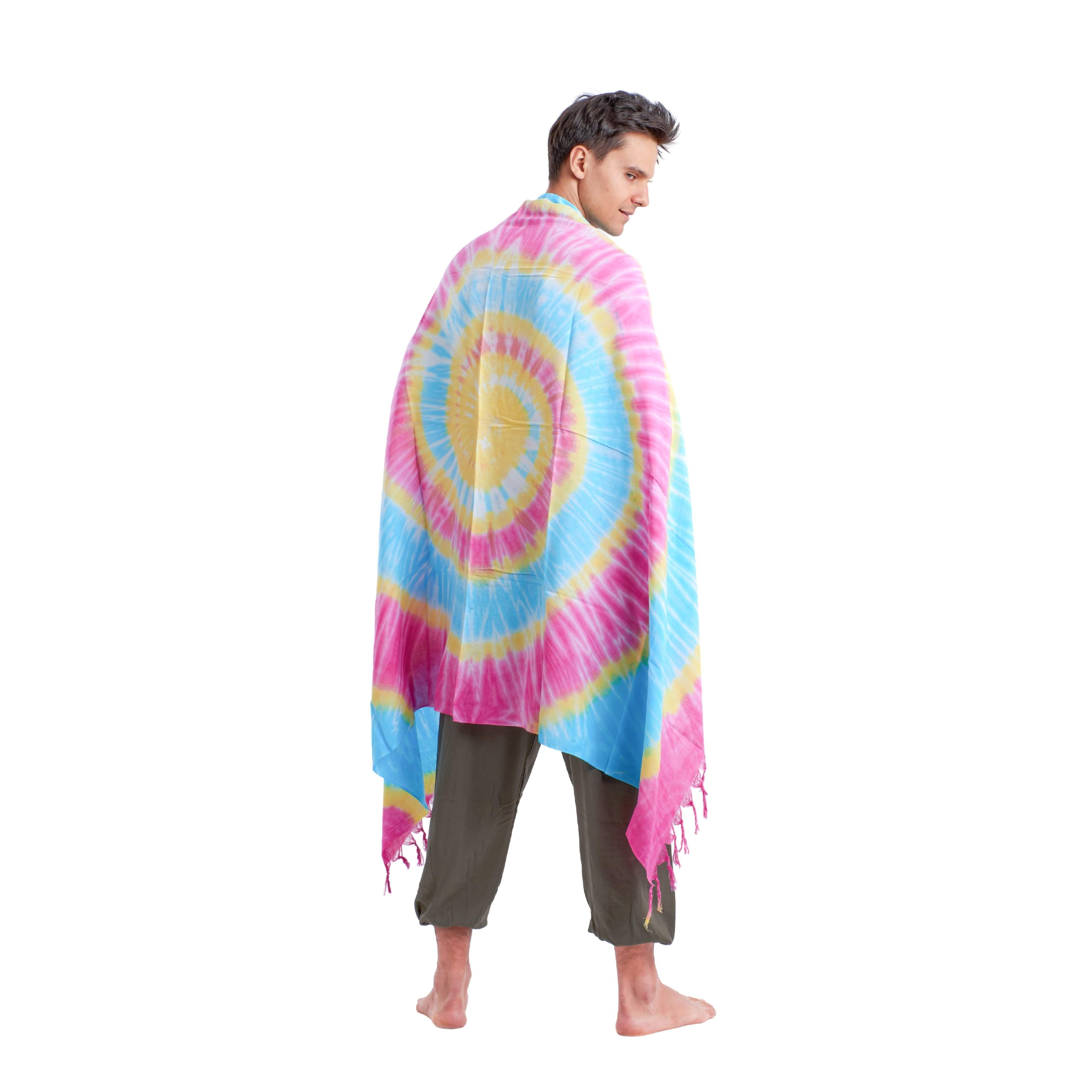 TIE DYE SARONG TOWEL - RAINBOW Elepanta Beach Towel | Beachwear - Buy Today Elephant Pants Jewelry And Bohemian Clothes Handmade In Thailand Help To Save The Elephants FairTrade And Vegan