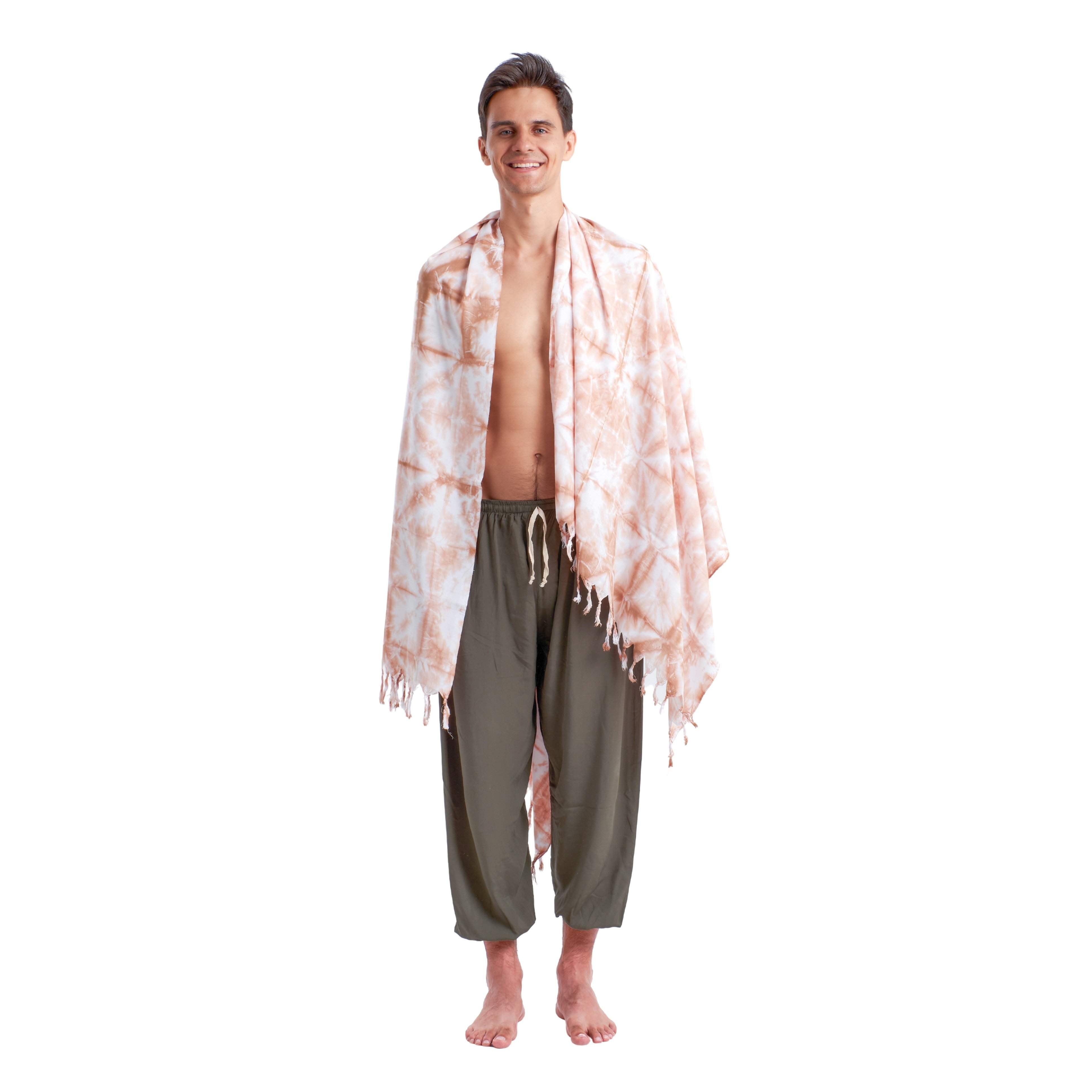 TIE DYE TOWEL SARONG - BROWN Elepanta Beach Towel | Beachwear - Buy Today Elephant Pants Jewelry And Bohemian Clothes Handmade In Thailand Help To Save The Elephants FairTrade And Vegan