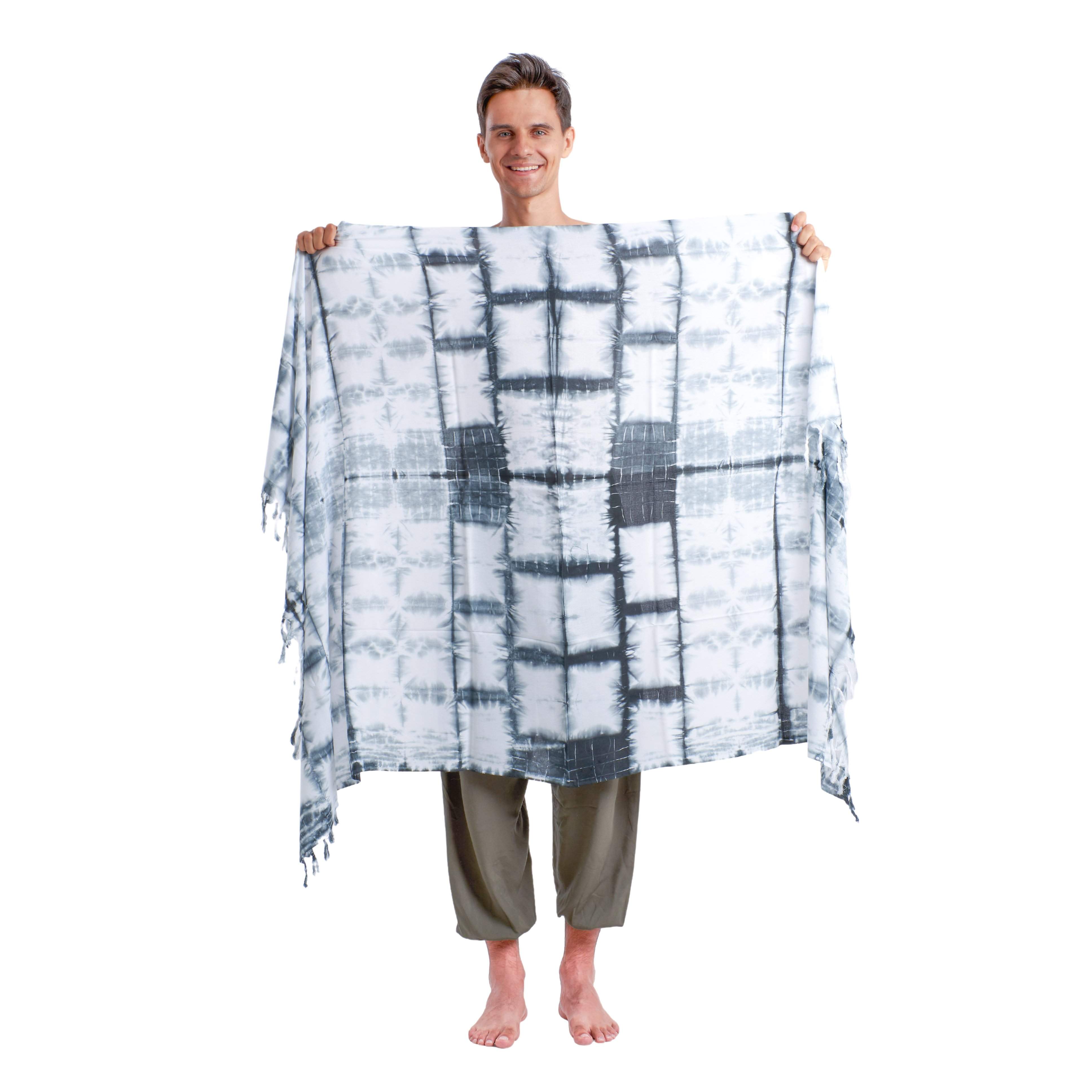 TIE DYE TOWEL SARONG - GREY Elepanta Beach Towel | Beachwear - Buy Today Elephant Pants Jewelry And Bohemian Clothes Handmade In Thailand Help To Save The Elephants FairTrade And Vegan