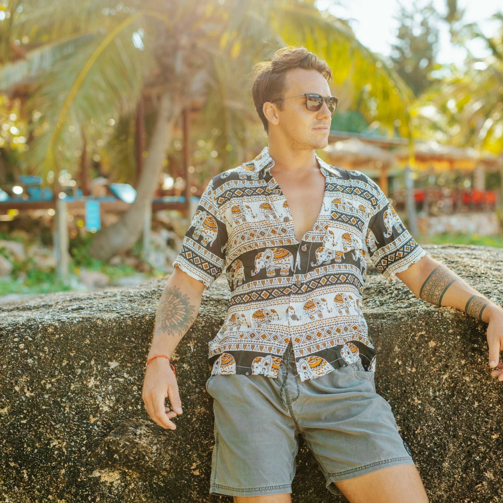 ANGKOR HAWAIIAN SHIRT Elepanta Shirts - Buy Today Elephant Pants Jewelry And Bohemian Clothes Handmade In Thailand Help To Save The Elephants FairTrade And Vegan