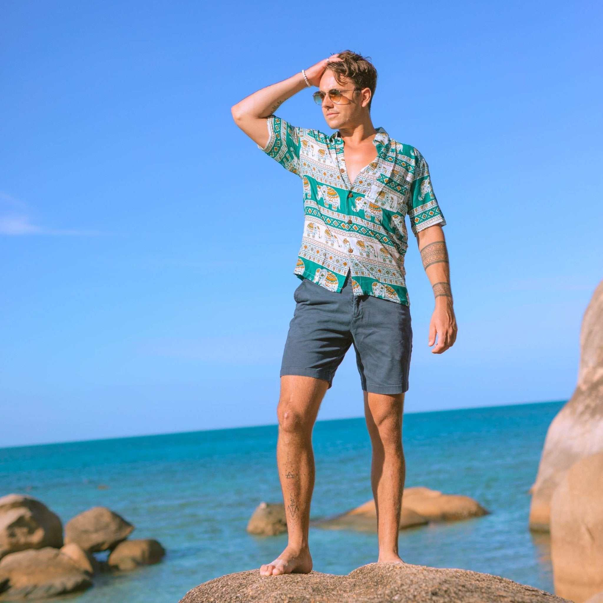 ANGKOR HAWAIIAN SHIRT Elepanta Shirts - Buy Today Elephant Pants Jewelry And Bohemian Clothes Handmade In Thailand Help To Save The Elephants FairTrade And Vegan