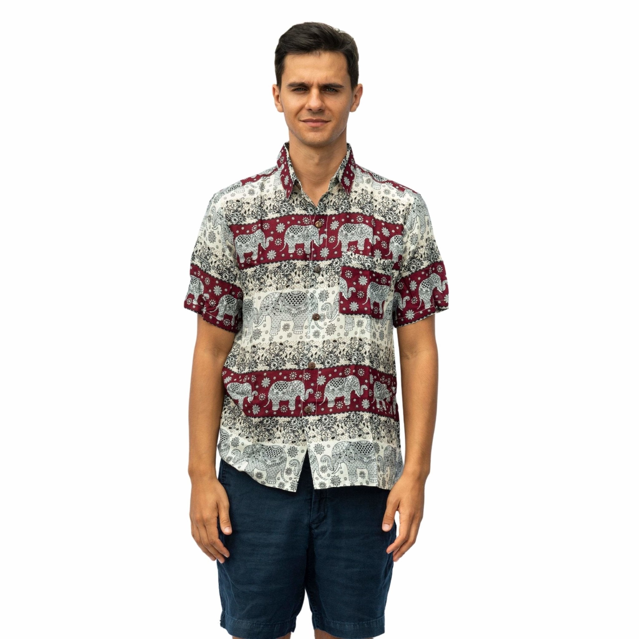 MALI HAWAIAN SHIRT Elepanta Men's Shirts - Buy Today Elephant Pants Jewelry And Bohemian Clothes Handmade In Thailand Help To Save The Elephants FairTrade And Vegan