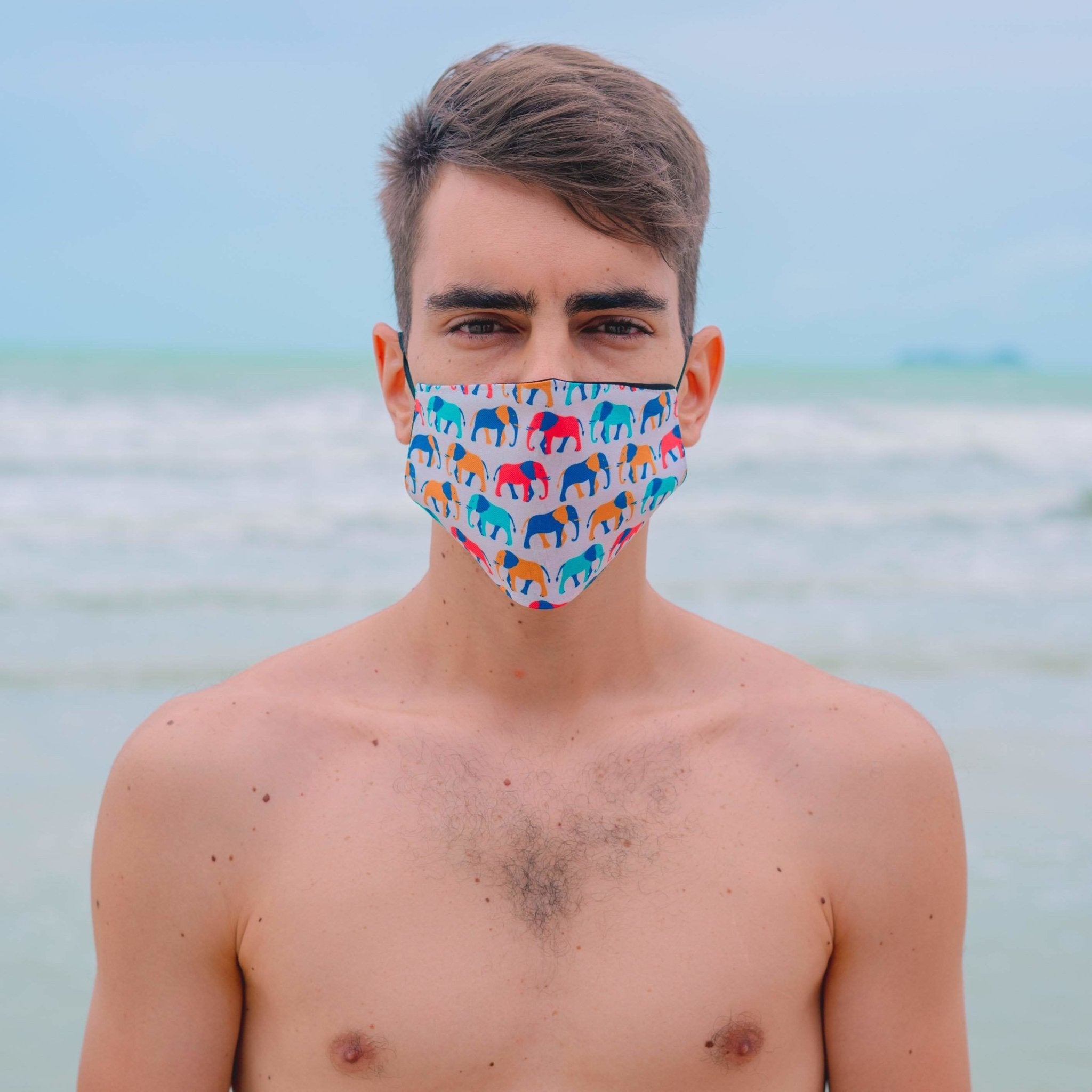 FACE MASK - Multicolor Elepanta Face Masks - Buy Today Elephant Pants Jewelry And Bohemian Clothes Handmade In Thailand Help To Save The Elephants FairTrade And Vegan