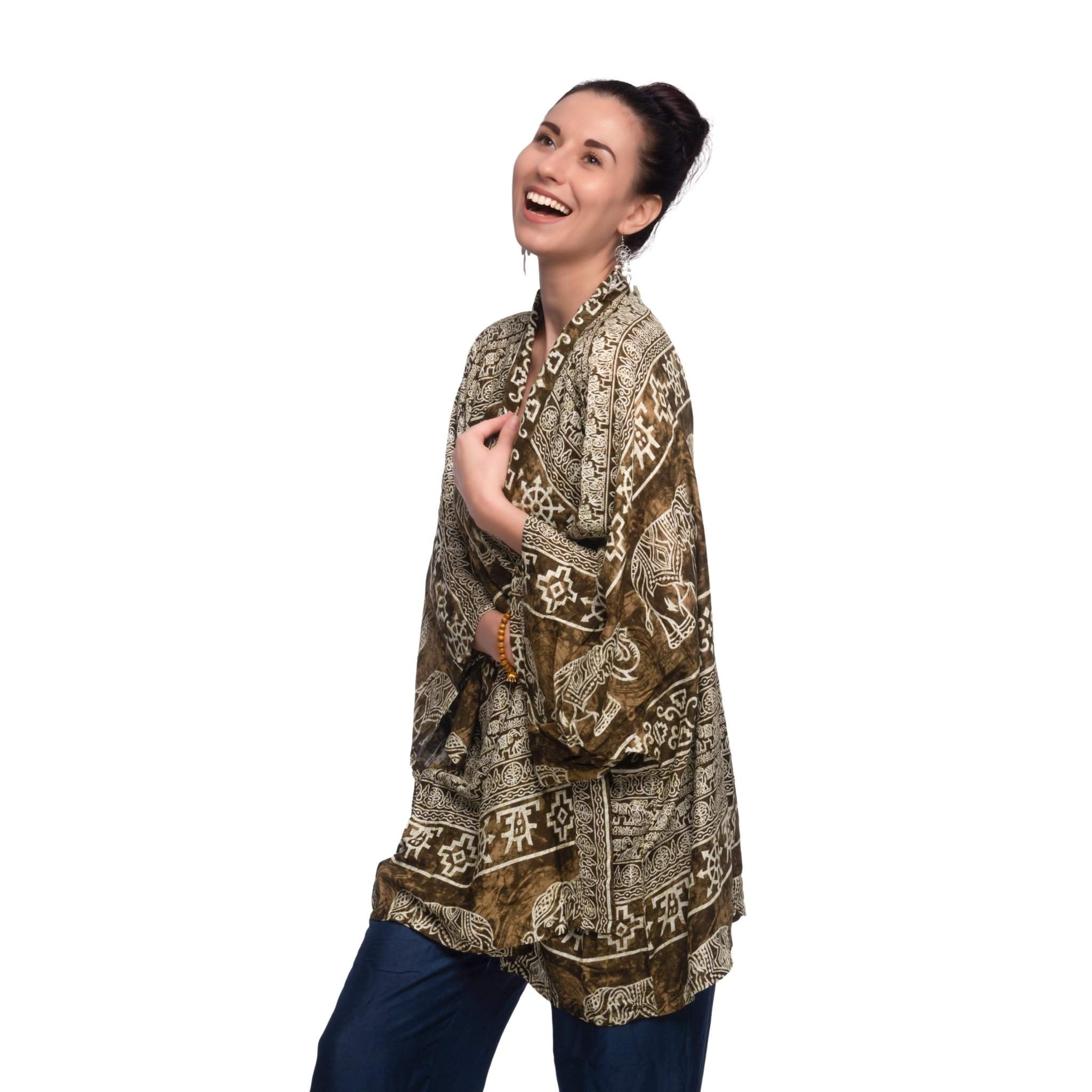 COLOMBO KIMONO Elepanta Unisex Kimono - Buy Today Elephant Pants Jewelry And Bohemian Clothes Handmade In Thailand Help To Save The Elephants FairTrade And Vegan