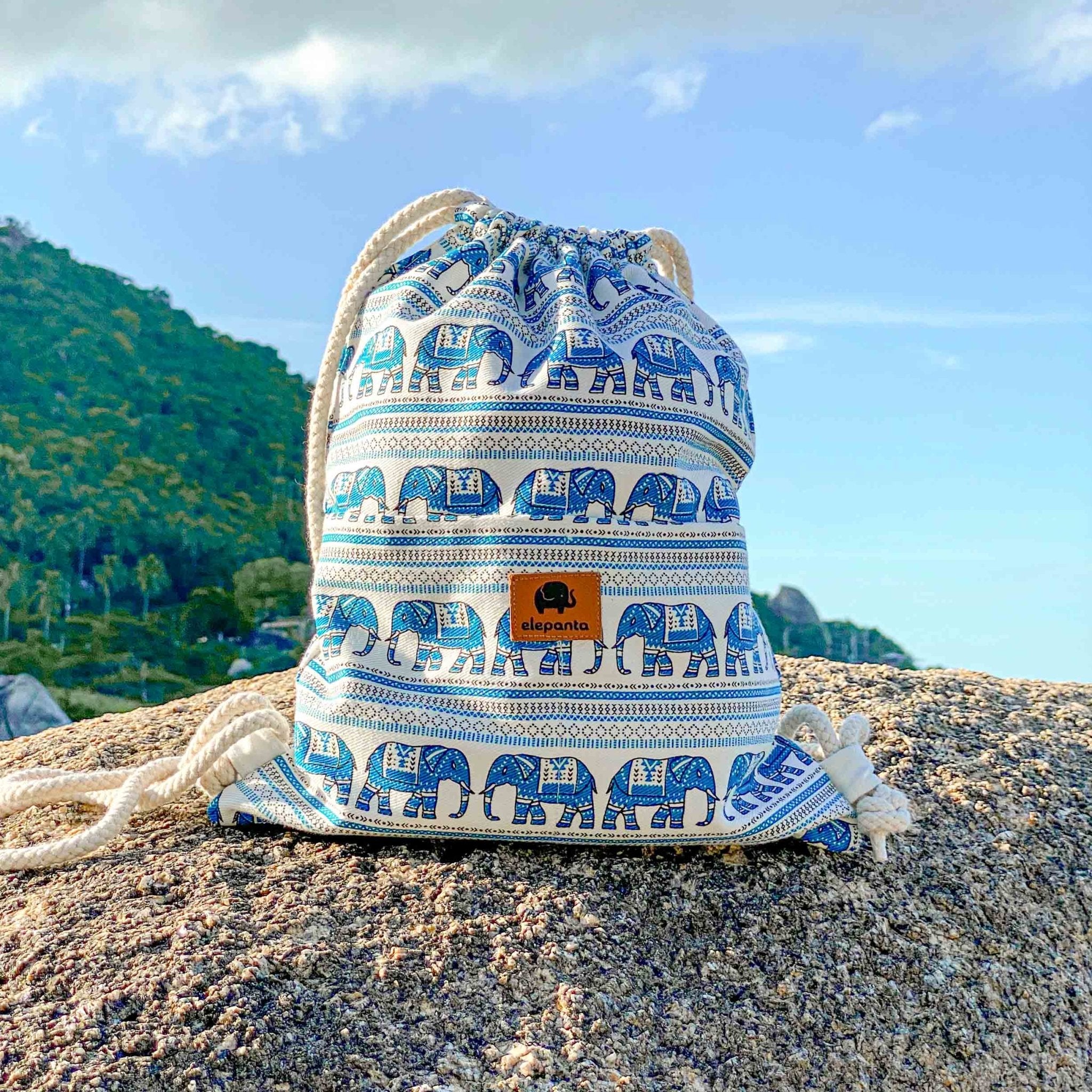 AGRA DRAWSTRING BACKPACK Elepanta Backpacks - Buy Today Elephant Pants Jewelry And Bohemian Clothes Handmade In Thailand Help To Save The Elephants FairTrade And Vegan