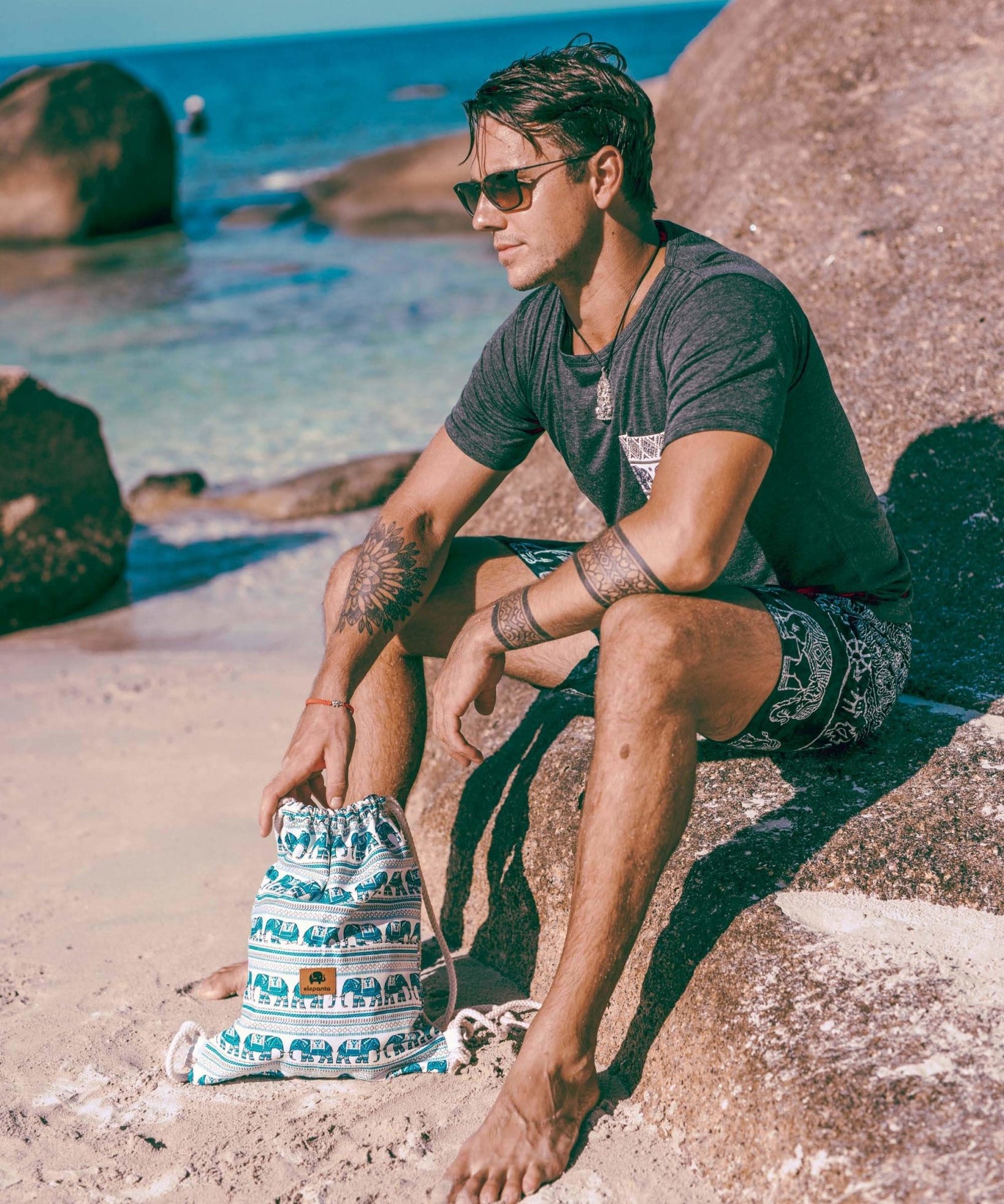 AGRA DRAWSTRING BACKPACK Elepanta Backpacks - Buy Today Elephant Pants Jewelry And Bohemian Clothes Handmade In Thailand Help To Save The Elephants FairTrade And Vegan
