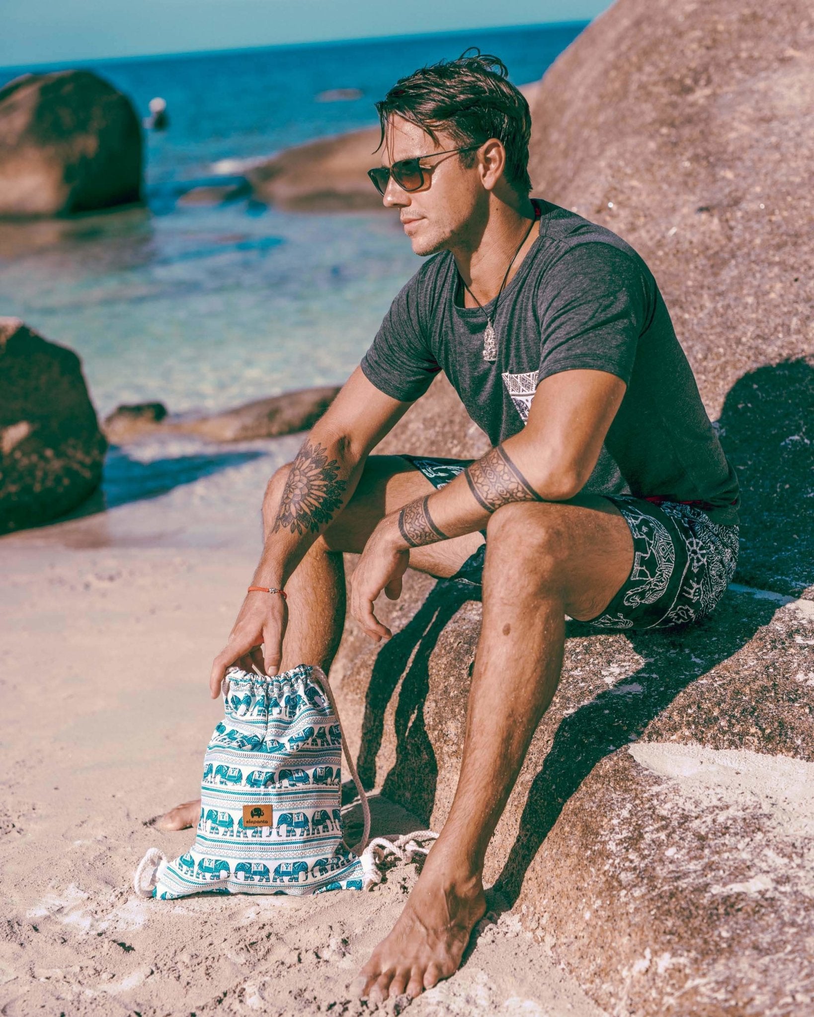 AGRA DRAWSTRING BACKPACK Elepanta Backpacks - Buy Today Elephant Pants Jewelry And Bohemian Clothes Handmade In Thailand Help To Save The Elephants FairTrade And Vegan