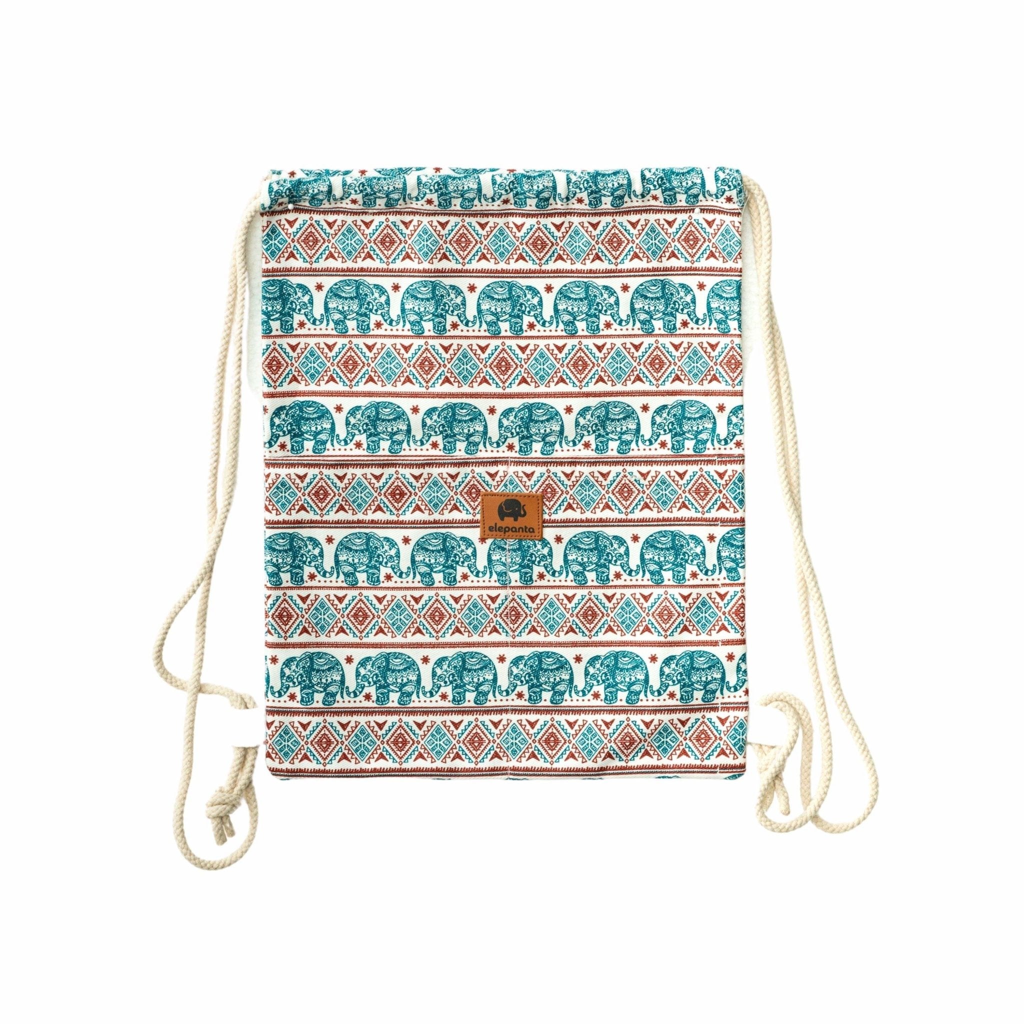 ANGKOR DRAWSTRING BACKPACK Elepanta Backpacks - Buy Today Elephant Pants Jewelry And Bohemian Clothes Handmade In Thailand Help To Save The Elephants FairTrade And Vegan